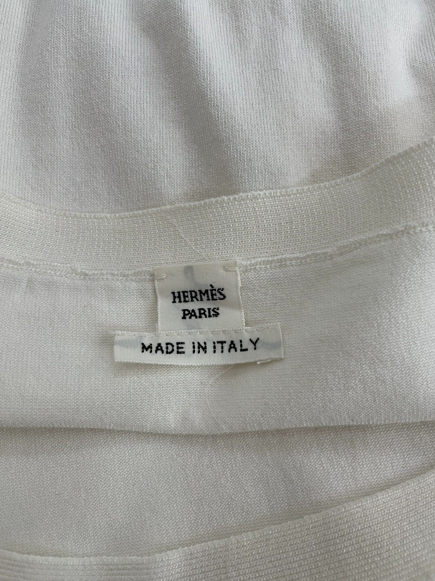 Hermes Hermes White Short Sleeve Knit Top Size M / US 6-8 / IT 42-44 - 4 Thumbnail