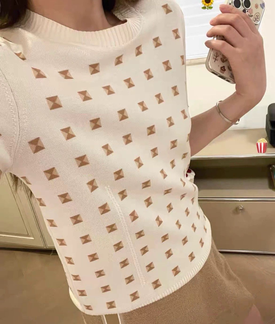 Hermes Hermes Printed Knit Short Sleeve Top Size M / US 6-8 / IT 42-44 - 8 Thumbnail