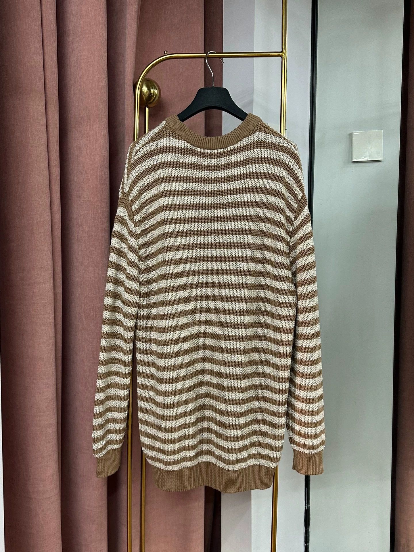 Brunello Cucinelli Brunello Cucinelli Sequin Stripe Sweater Size US XXL / EU 58 / 5 - 3 Thumbnail