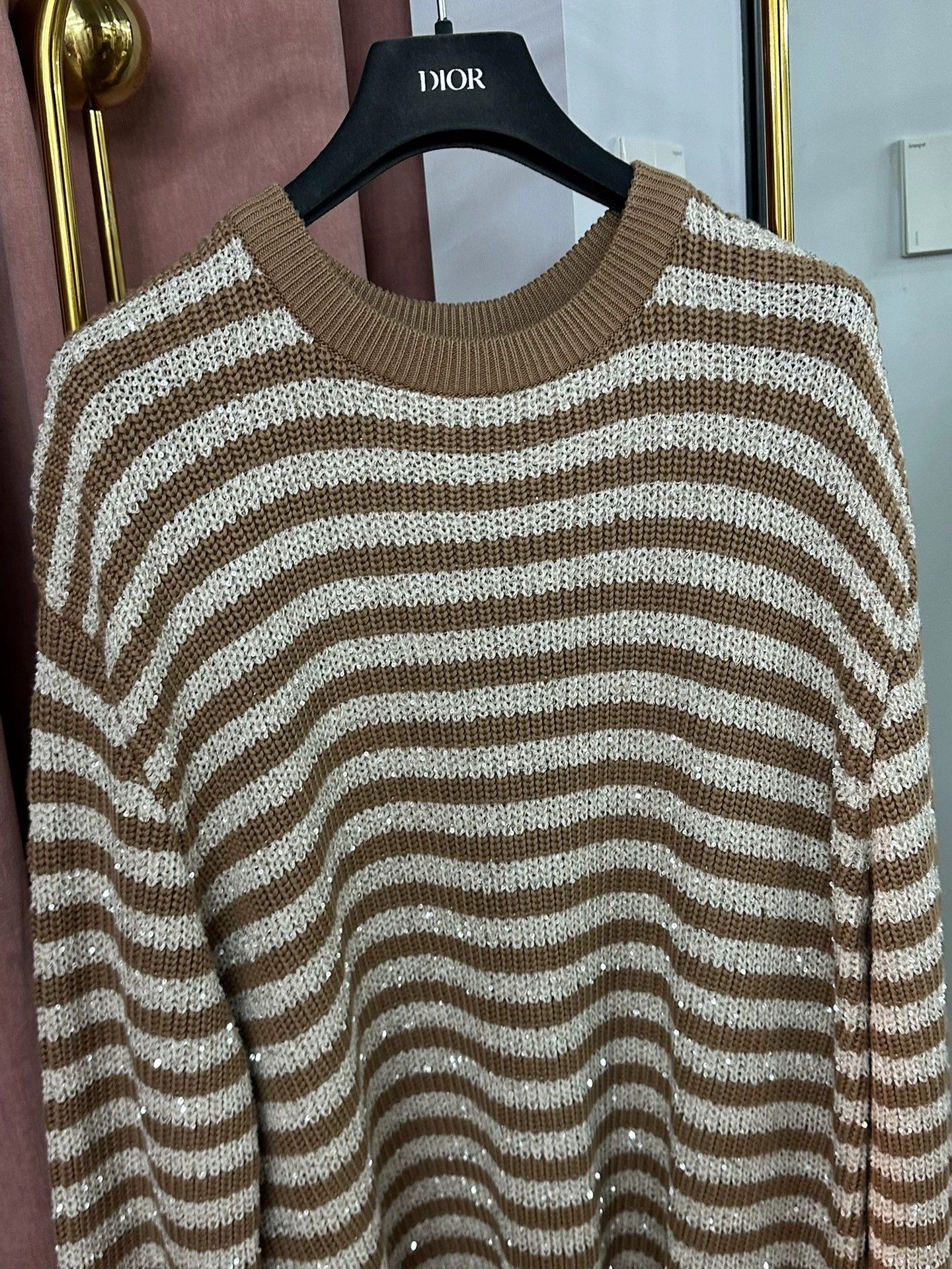 Brunello Cucinelli Brunello Cucinelli Sequin Stripe Sweater Size US XXL / EU 58 / 5 - 2 Thumbnail
