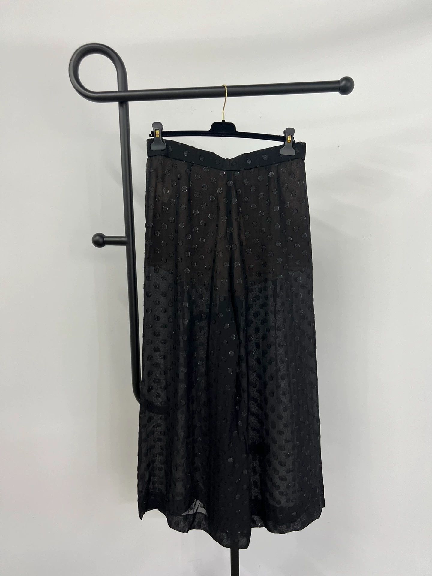 Chanel Chanel 23S Black Silk Wide-Leg Pants Size 28" / US 6 / IT 42 - 2 Thumbnail