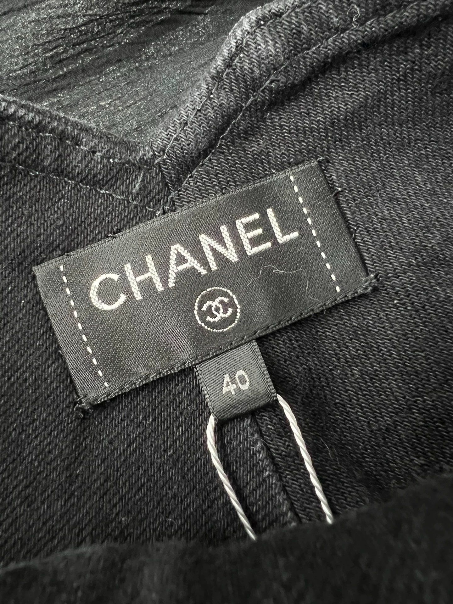 Chanel Chanel Black Denim Silk Wide-Leg Pants Size 28" / US 6 / IT 42 - 5 Thumbnail
