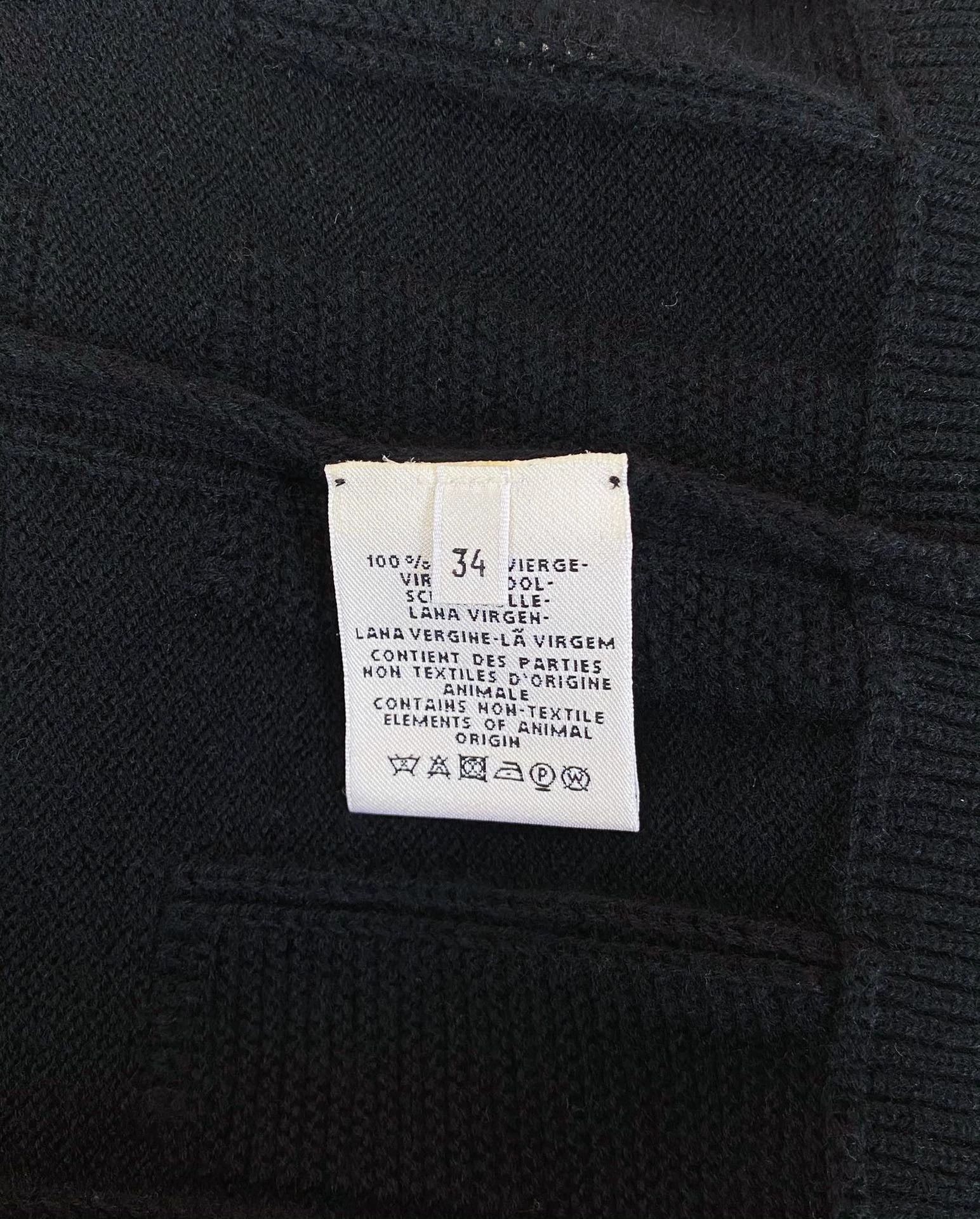 Hermes Hermès Black Wool Cardigan Size 34 Size XS / US 0-2 / IT 36-38 - 6 Thumbnail