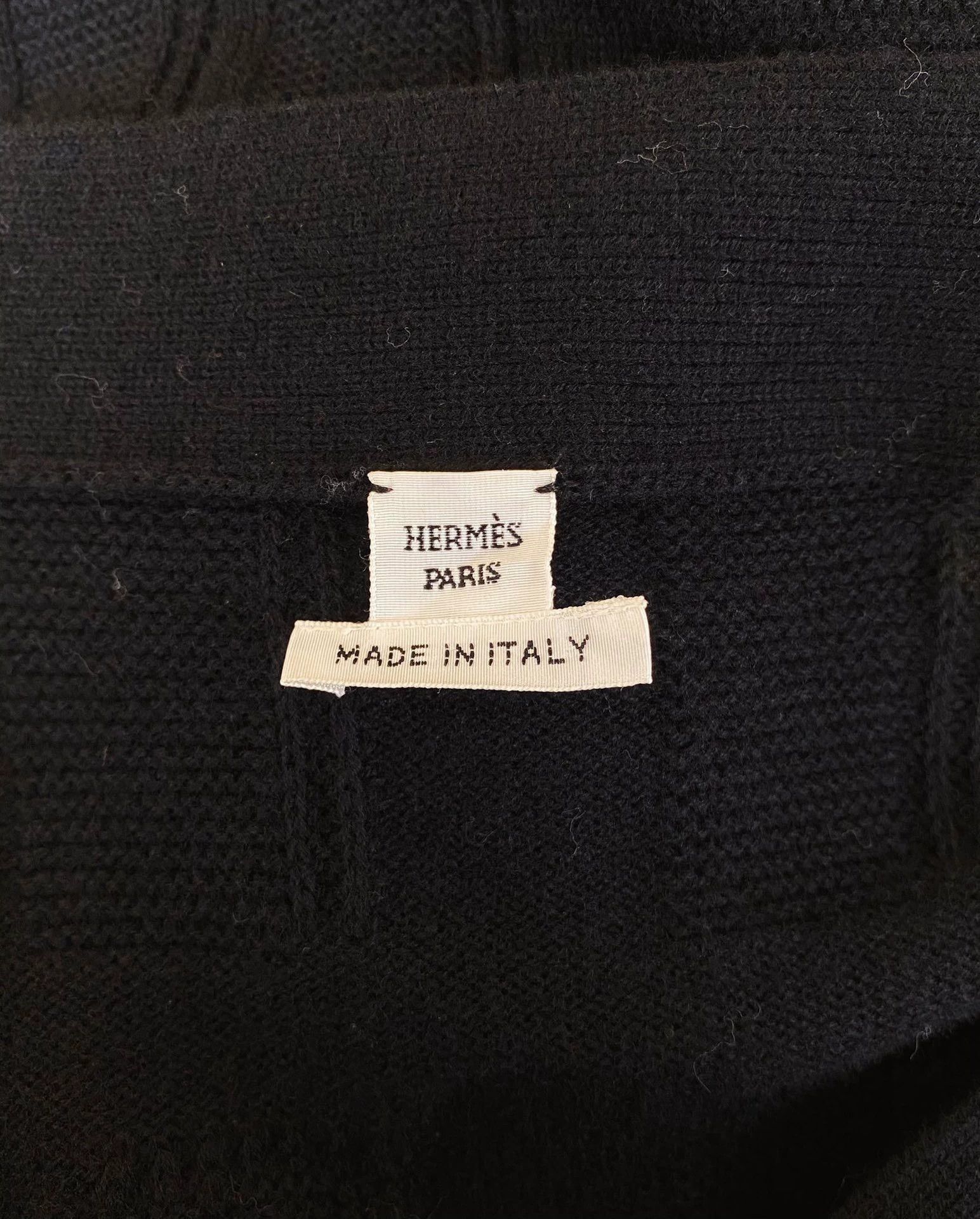 Hermes Hermès Black Wool Cardigan Size 34 Size XS / US 0-2 / IT 36-38 - 7 Thumbnail