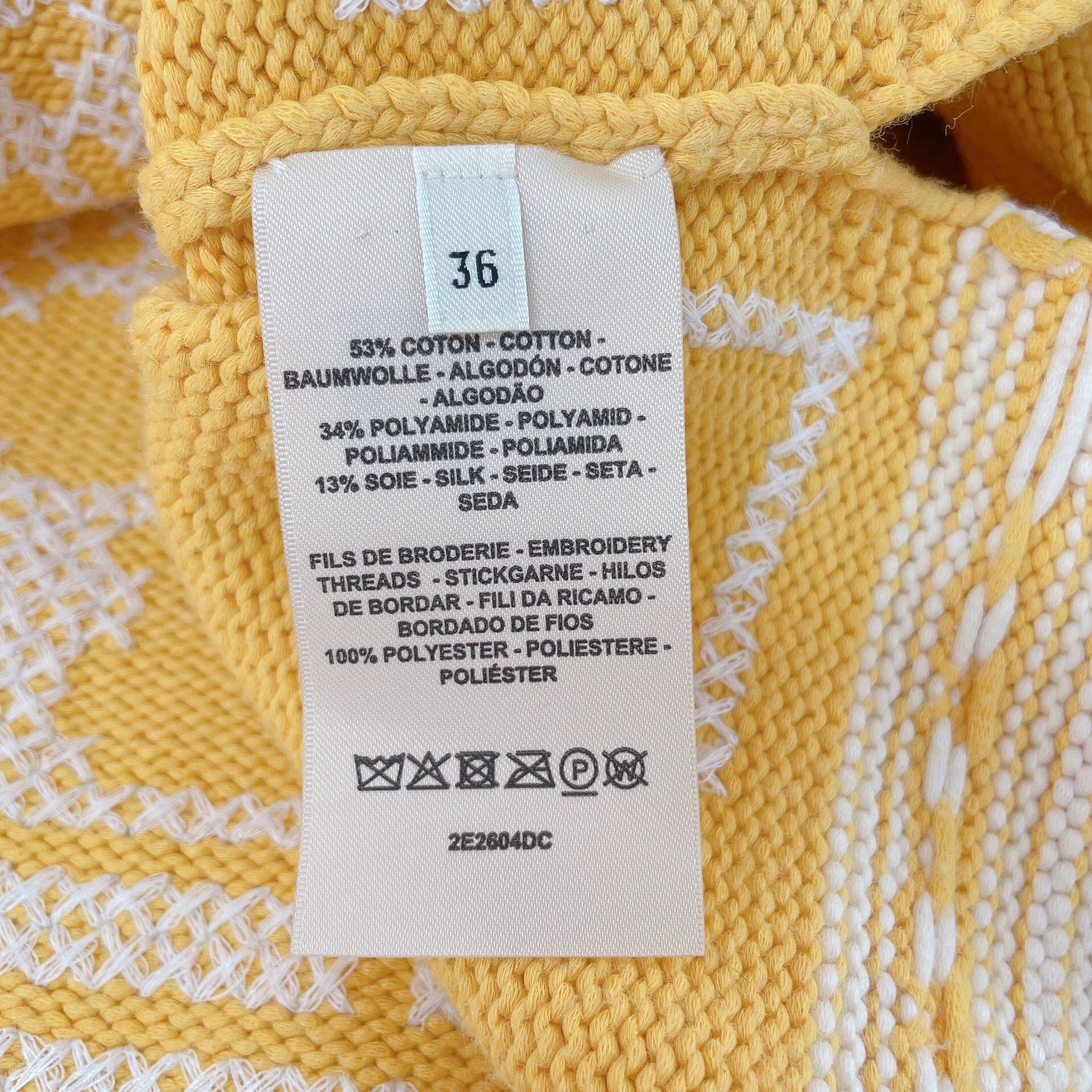 Hermes Hermes Yellow White Knit Top Size M / US 6-8 / IT 42-44 - 7 Thumbnail
