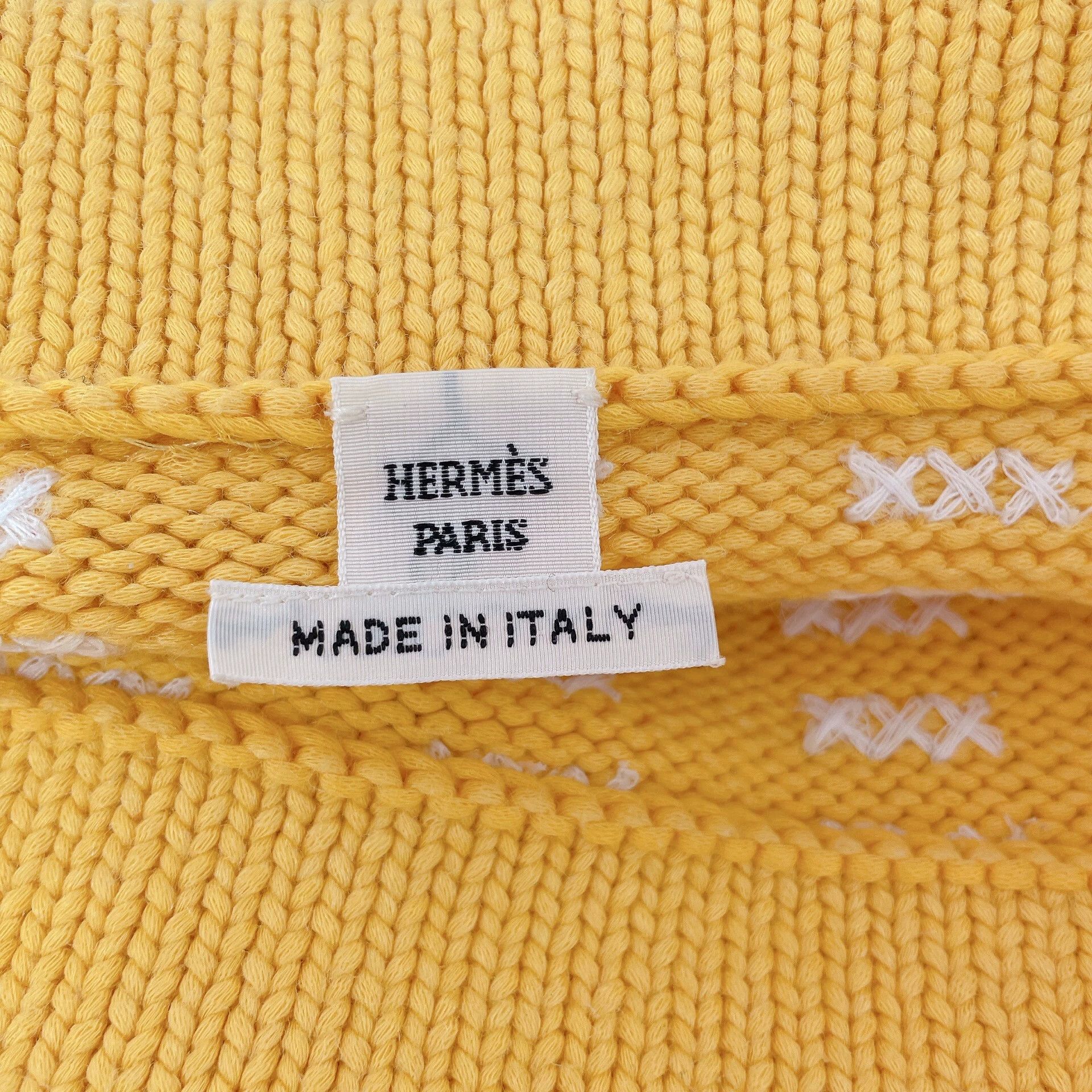 Hermes Hermes Yellow White Knit Top Size M / US 6-8 / IT 42-44 - 6 Thumbnail