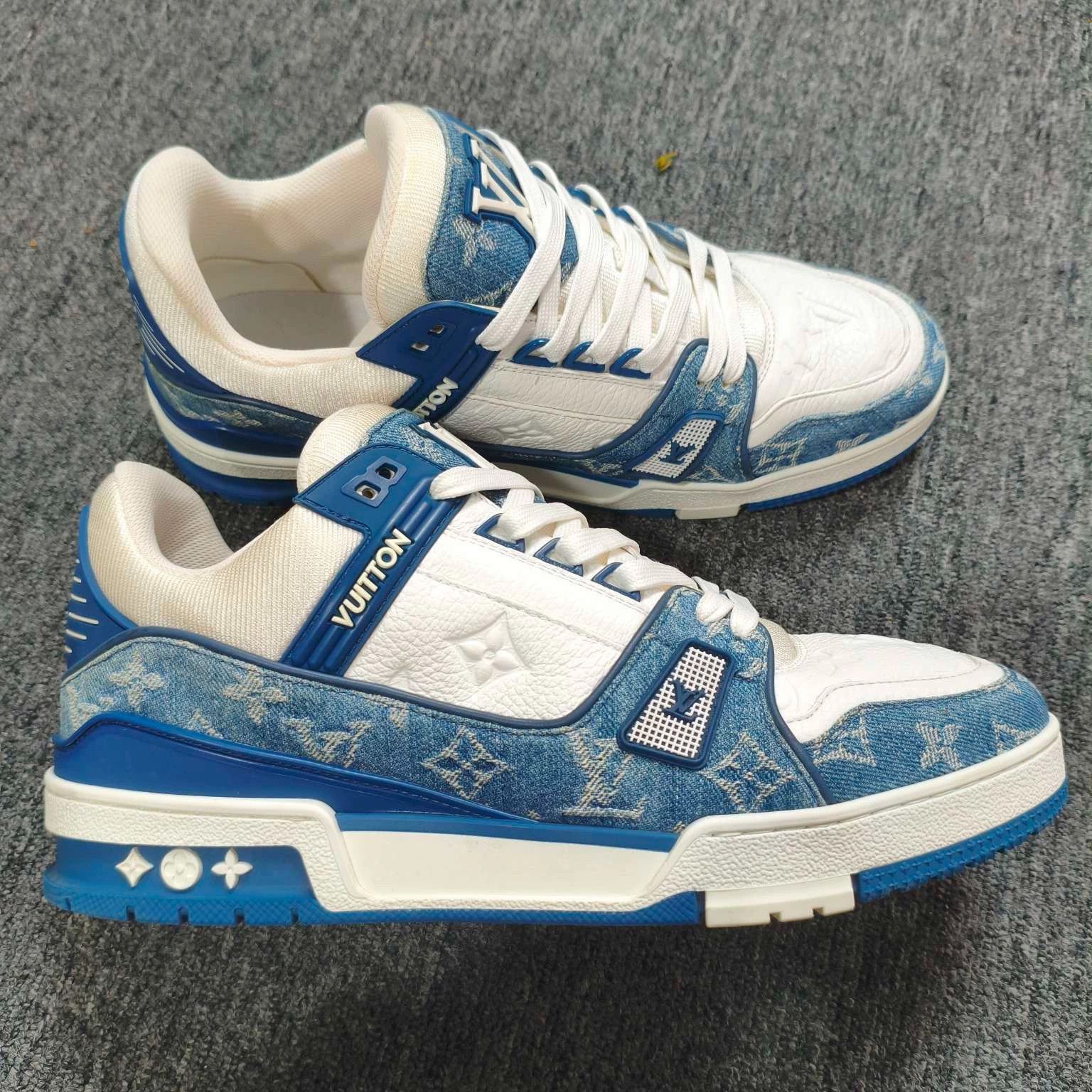 Louis Vuitton LV Trainer Blue White Denim Size 42 Size US 9 / EU 42 - 4 Thumbnail