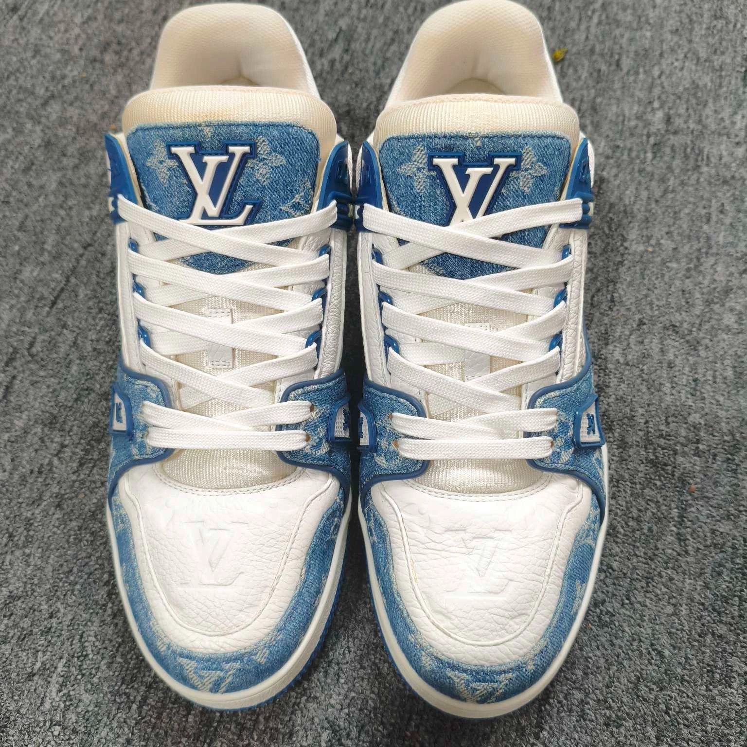Louis Vuitton LV Trainer Blue White Denim Size 42 Size US 9 / EU 42 - 2 Thumbnail