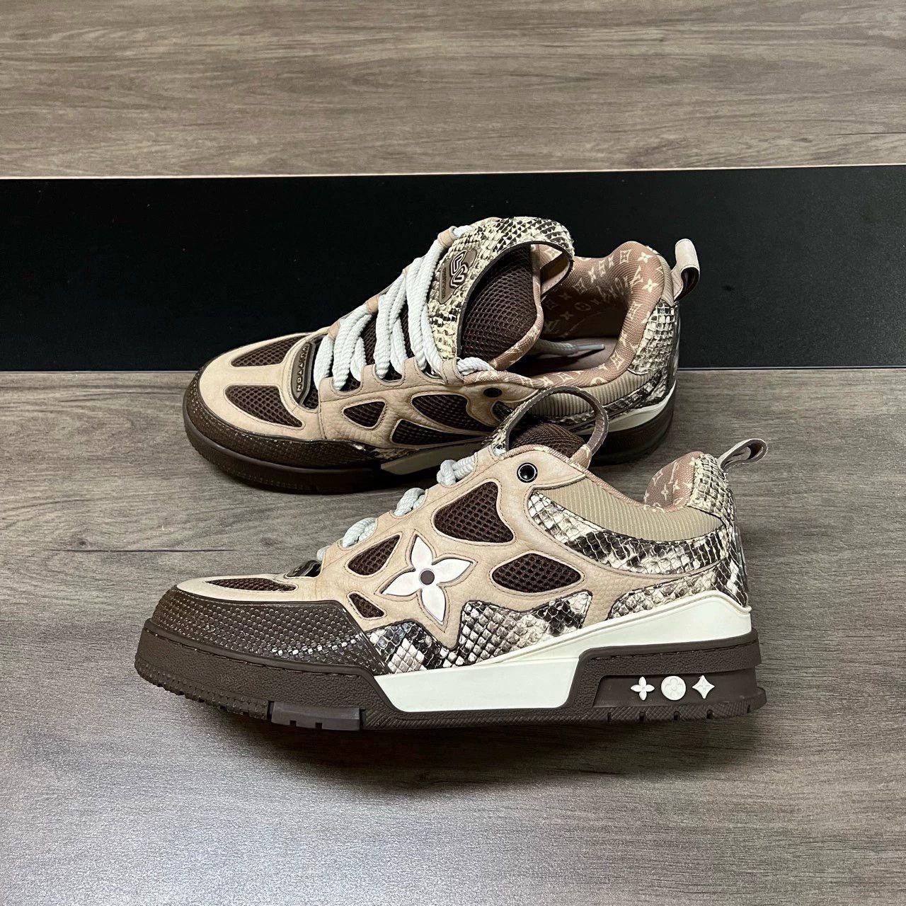Louis Vuitton LV Skate Brown Snake Print Sneakers Size US 10.5 / EU 43-44 - 3 Thumbnail