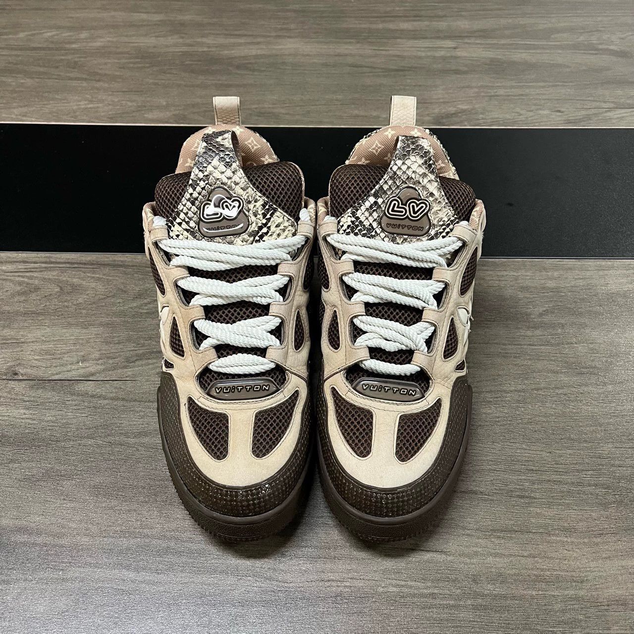 Louis Vuitton LV Skate Brown Snake Print Sneakers Size US 10.5 / EU 43-44 - 2 Thumbnail