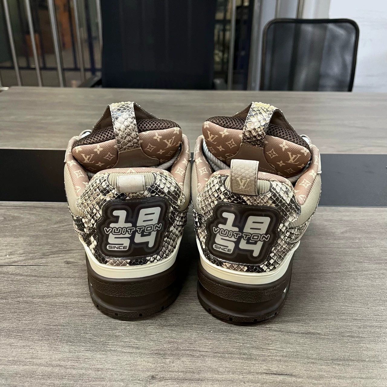 Louis Vuitton LV Skate Brown Snake Print Sneakers Size US 10.5 / EU 43-44 - 5 Thumbnail