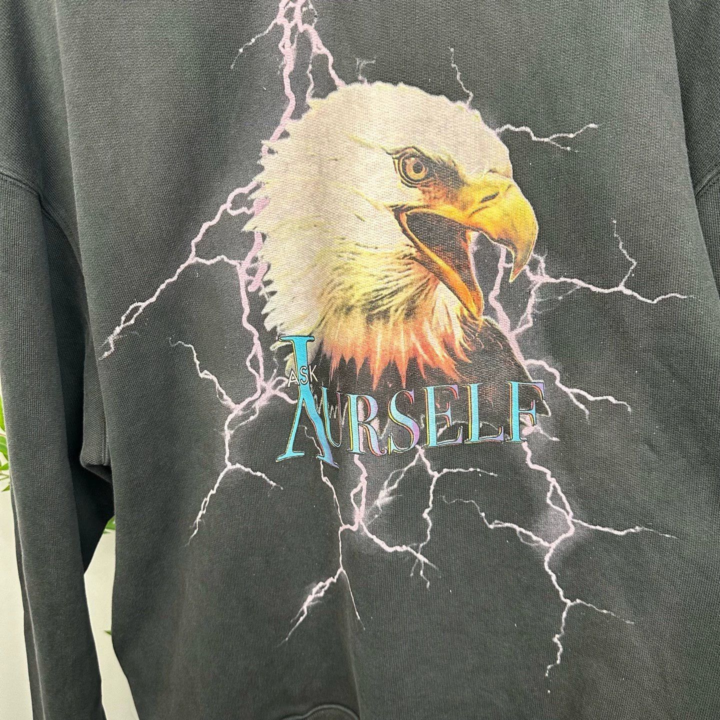 Palm Angels Askyurself Lightning Eagle Logo Sweatshirt Men Size US L / EU 52-54 / 3 - 3 Thumbnail
