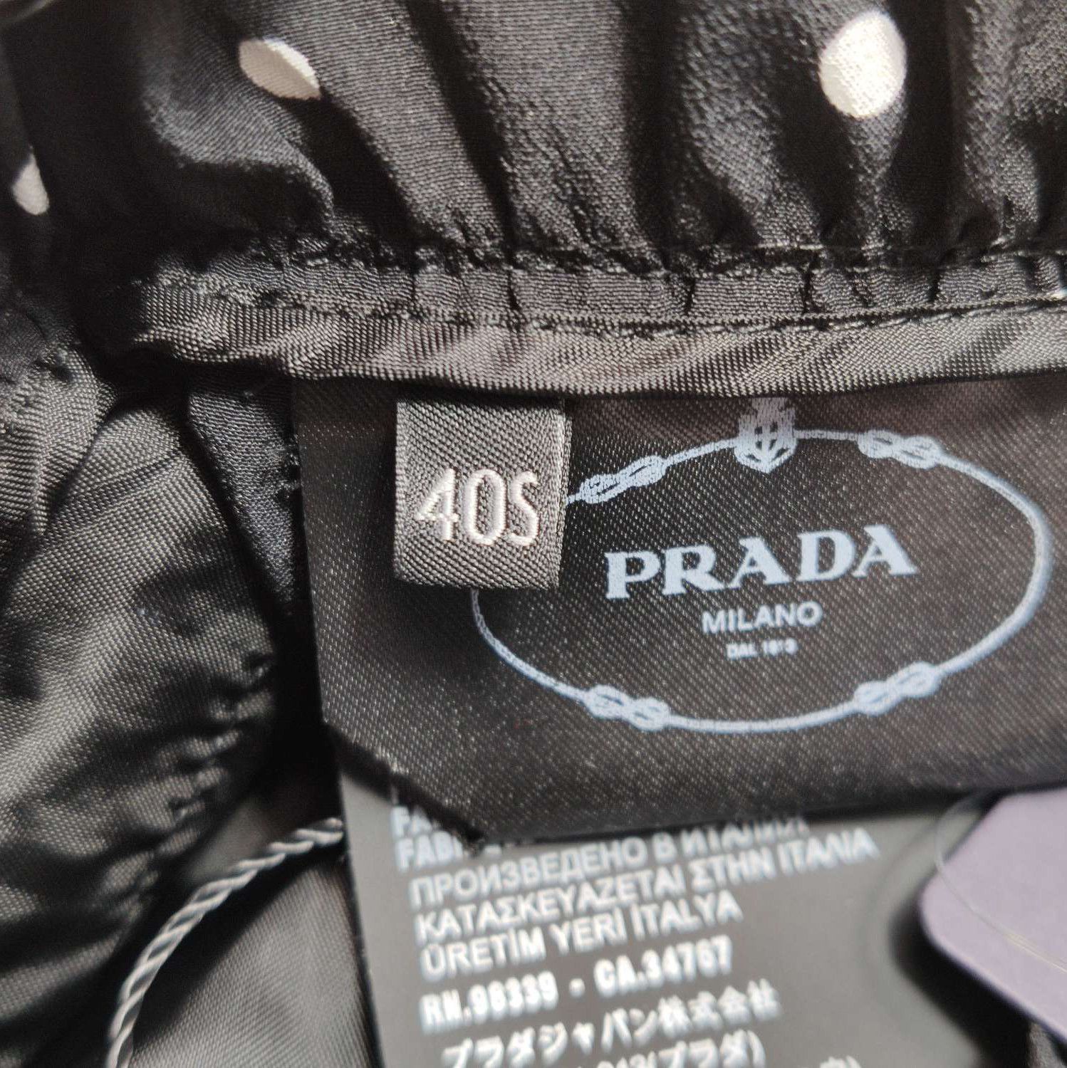 Prada Prada Polka Dot Silk Trousers in Black 0089 Size 40" / US 18 - 6 Thumbnail