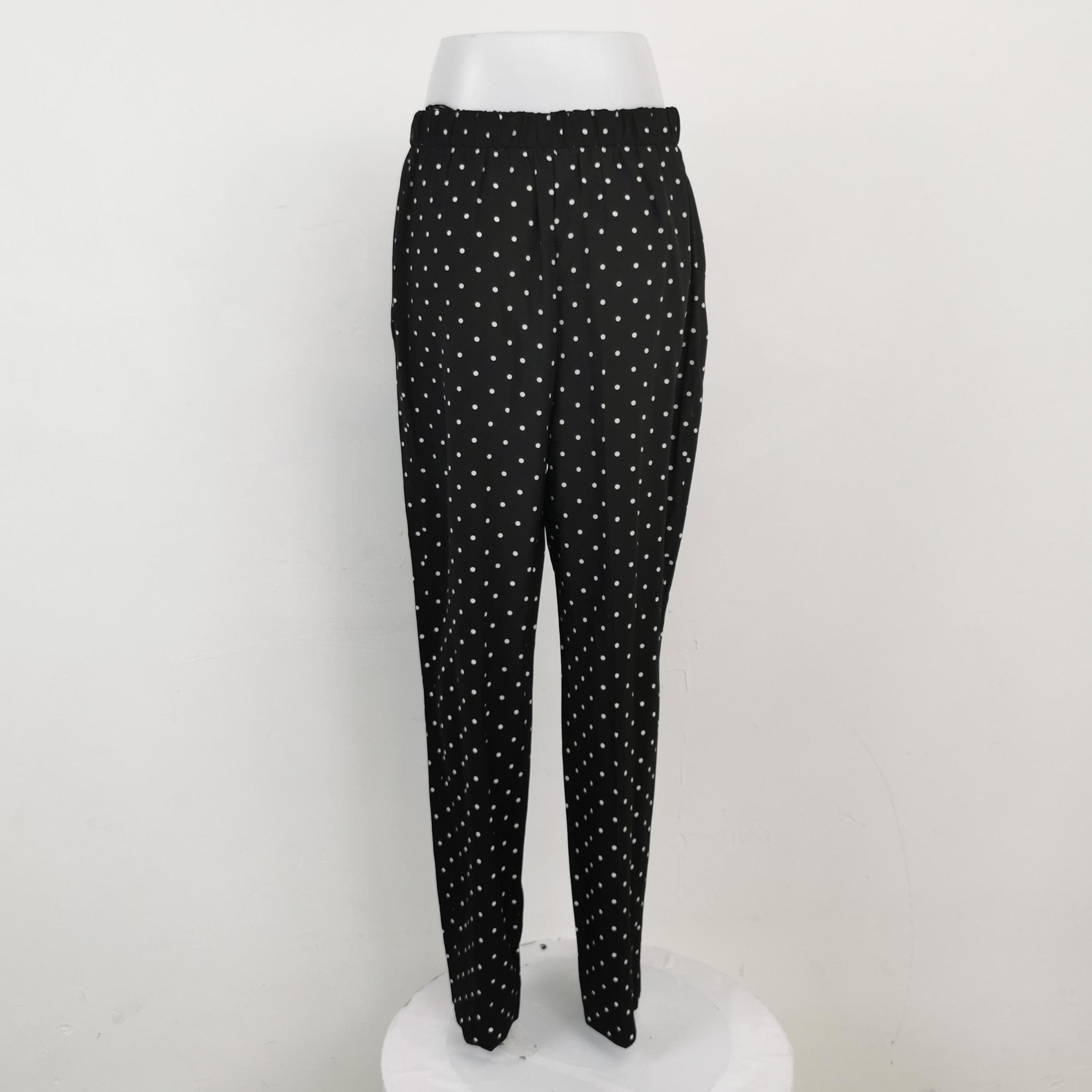 Prada Prada Polka Dot Silk Trousers in Black 0089 Size 40" / US 18 - 2 Thumbnail
