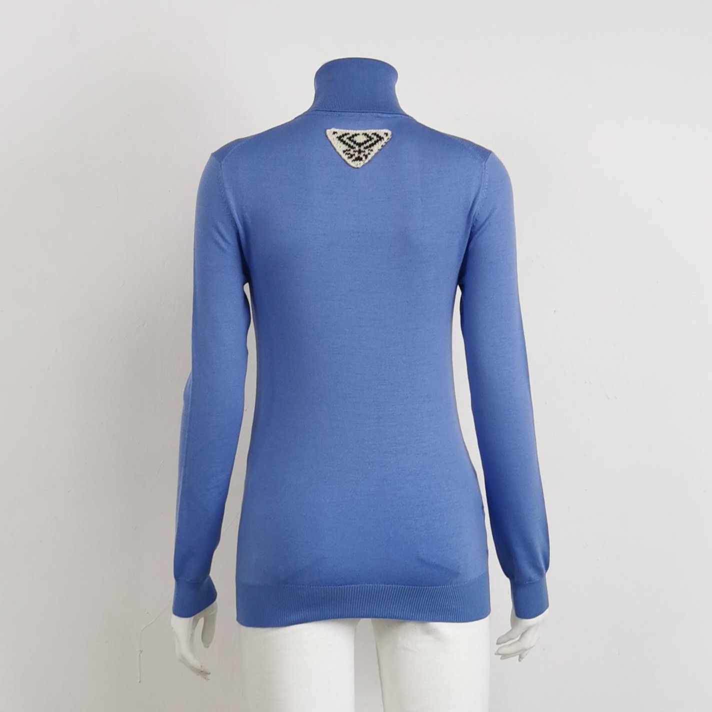 Prada Prada Blue Wool Blend Turtleneck Sweater 0089 Size XS / US 0-2 / IT 36-38 - 2 Thumbnail