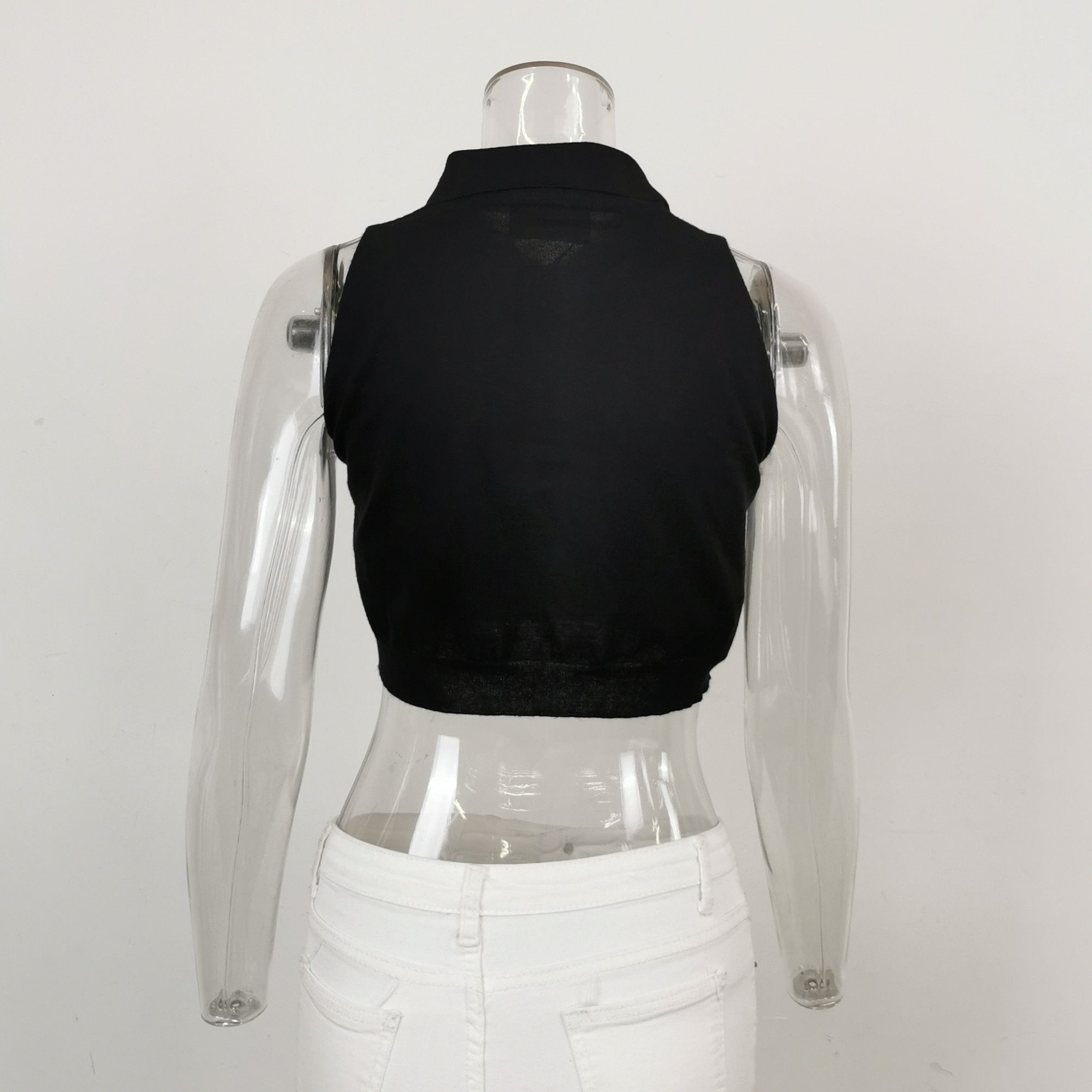 Prada Prada Black Sleeveless Knit Polo Top 0089 Size L / US 10 / IT 46 - 2 Thumbnail
