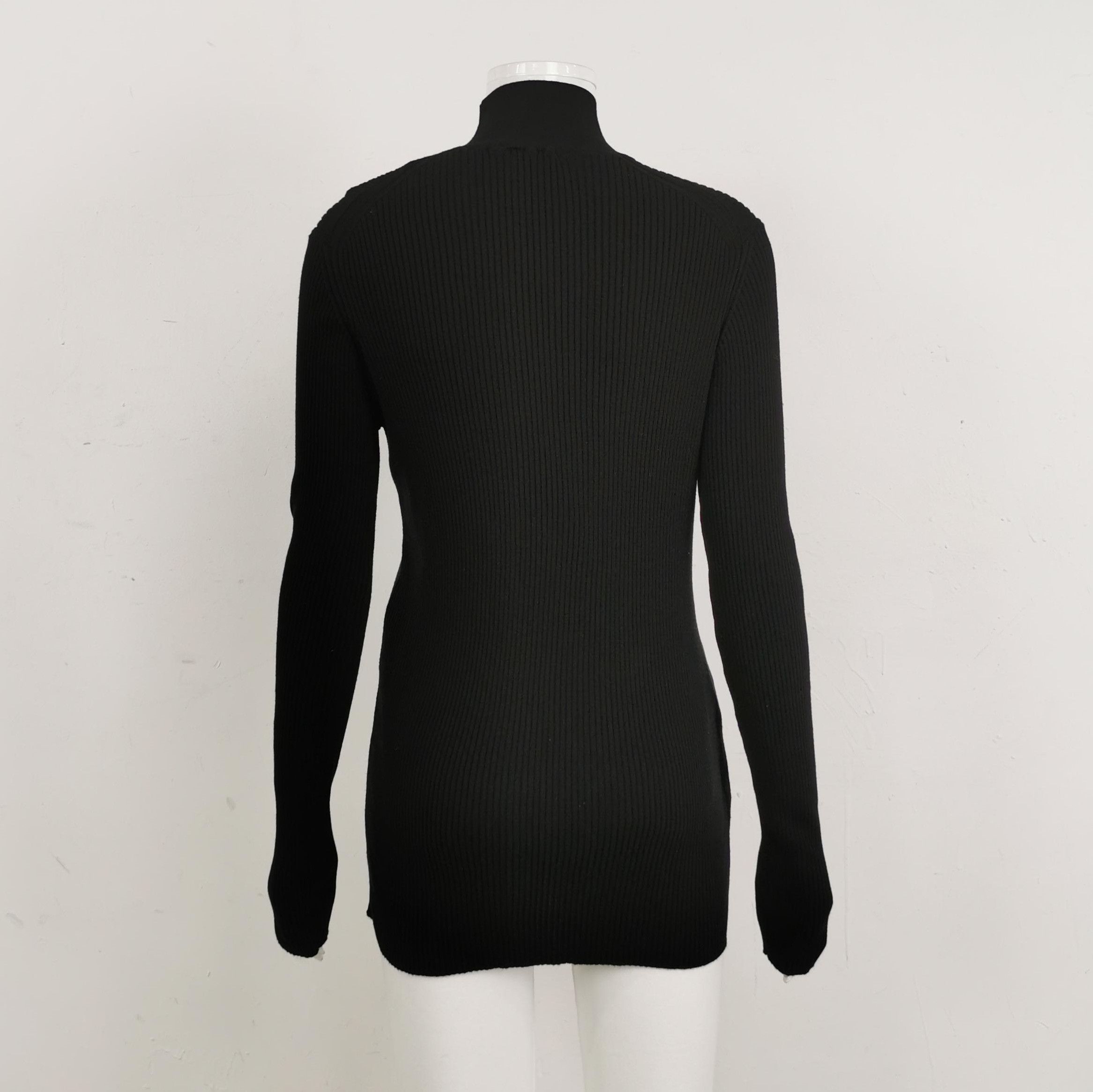 Prada Prada Black Cotton Turtleneck Long Sleeve Sweater 0089 Size L / US 10 / IT 46 - 2 Thumbnail