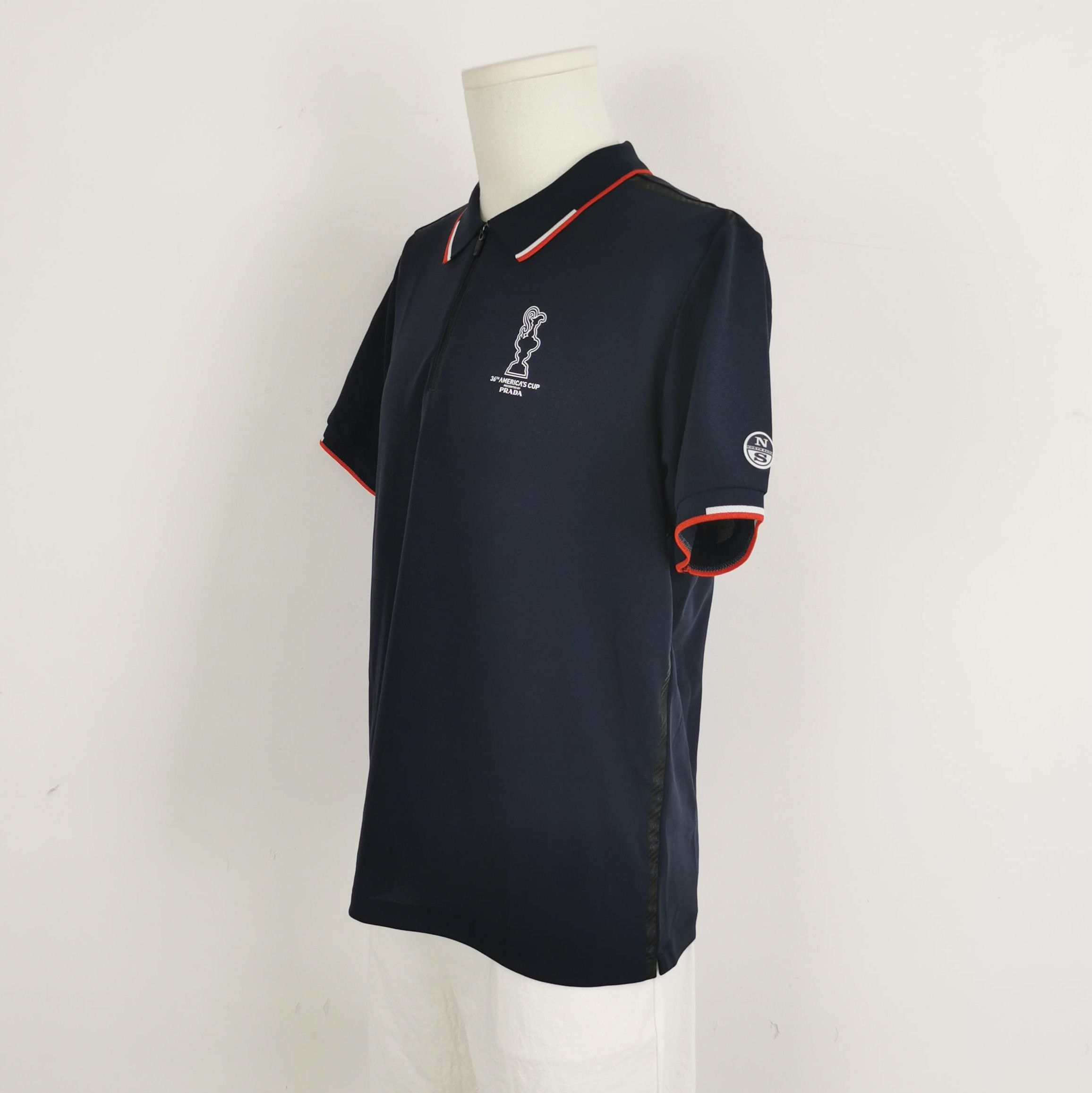 Prada Prada Contrast Striped Polo Shirt for Men 0089 Size L / US 10 / IT 46 - 2 Thumbnail
