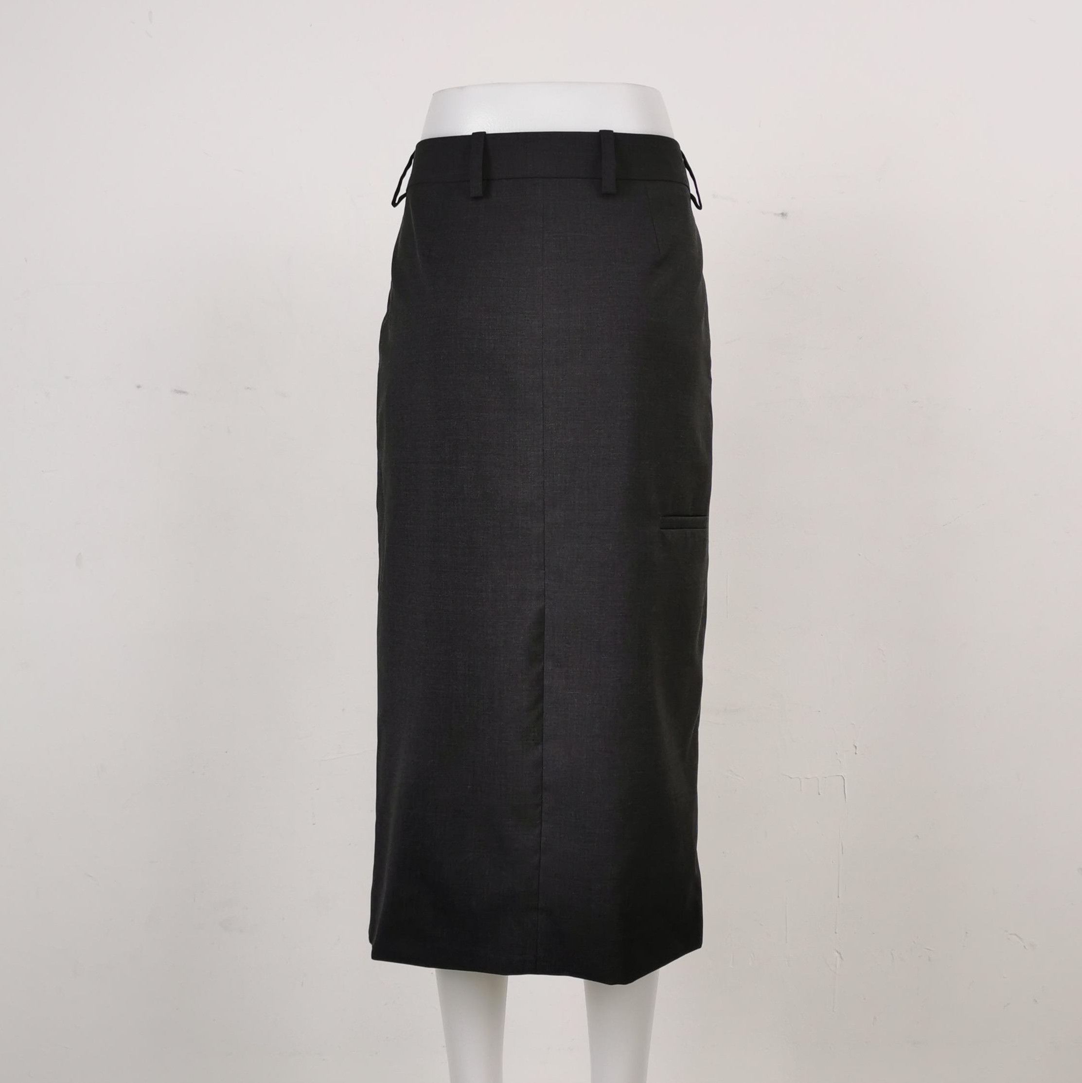 Prada Prada Black Wool Midi Skirt Size 38 0089 Size 38" / US 16 / IT 52 - 2 Thumbnail