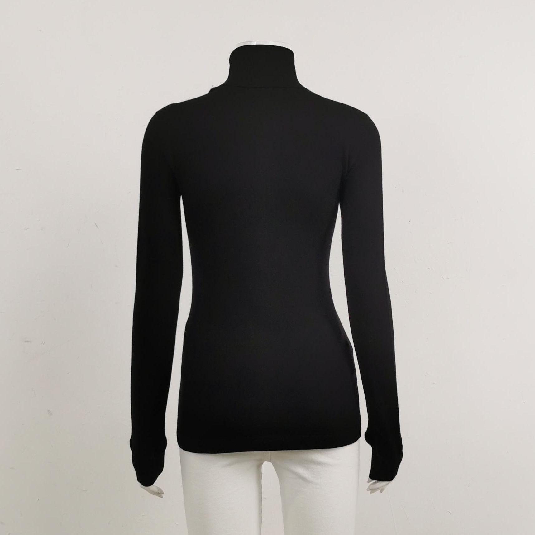 Prada Prada Black High Neck Long Sleeve Knit Top 0089 Size XXS / US 00 / IT 34 - 2 Thumbnail