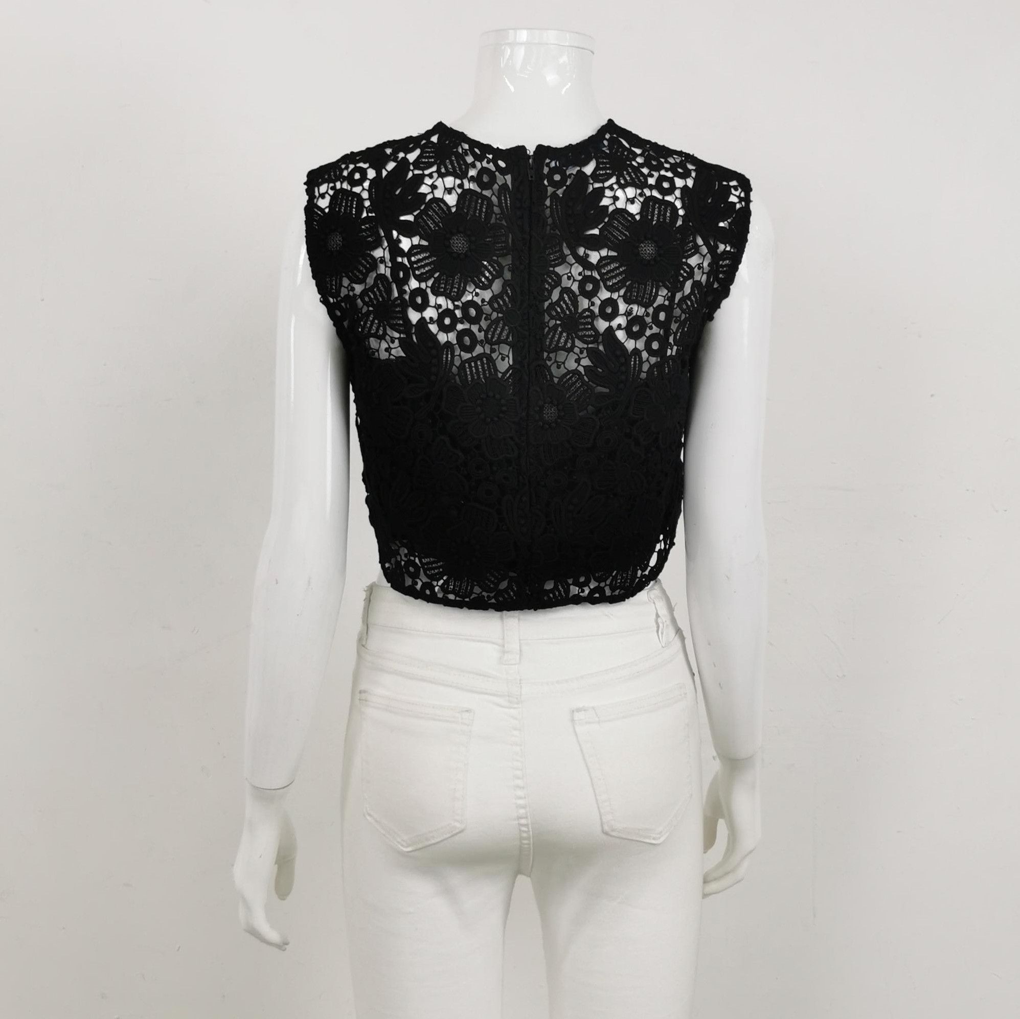 Prada Prada Silk Blend Black Round Neck Top 0089 Size XS / US 0-2 / IT 36-38 - 2 Thumbnail