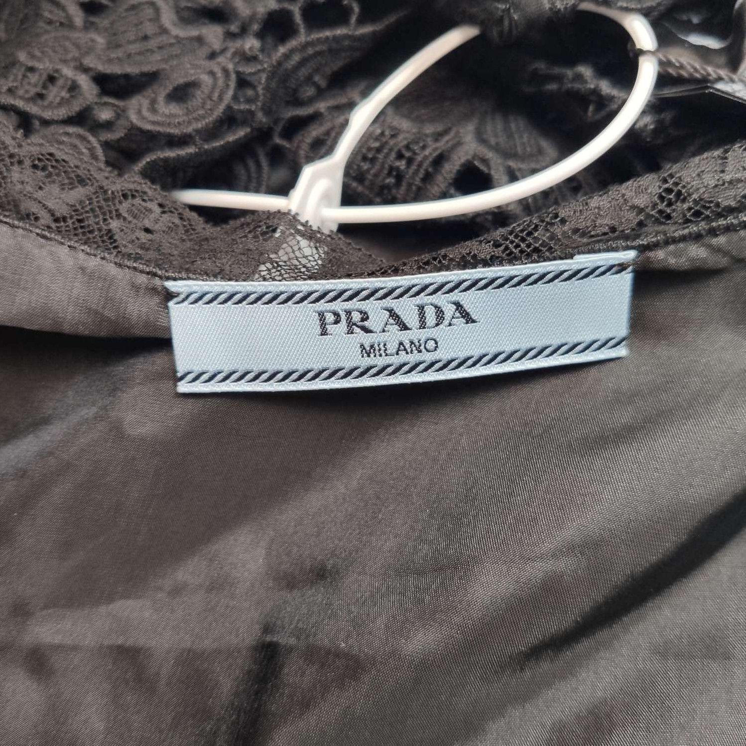 Prada Prada Silk Blend Black Round Neck Top 0089 Size XS / US 0-2 / IT 36-38 - 6 Thumbnail