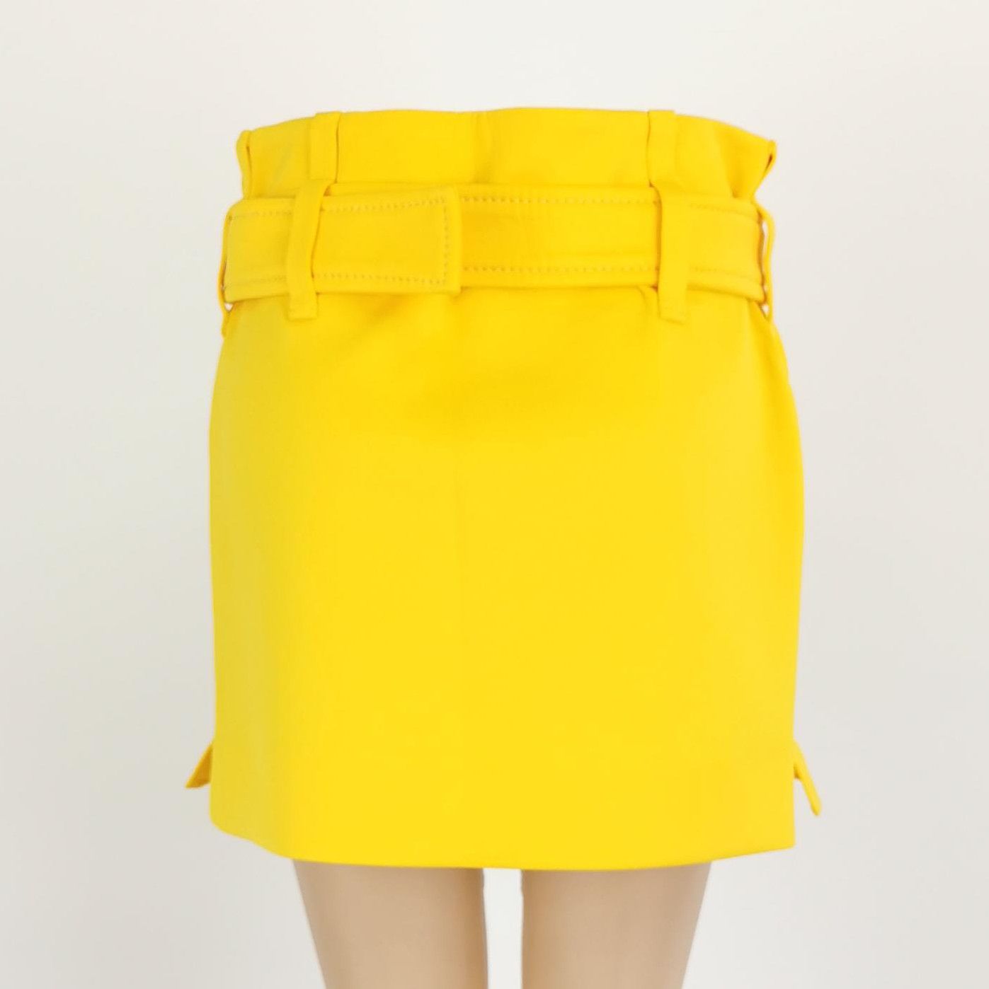 Prada Prada Yellow Logo Ruffle Hem Skirt 0089 Size 36" / US 14 / IT 50 - 3 Thumbnail