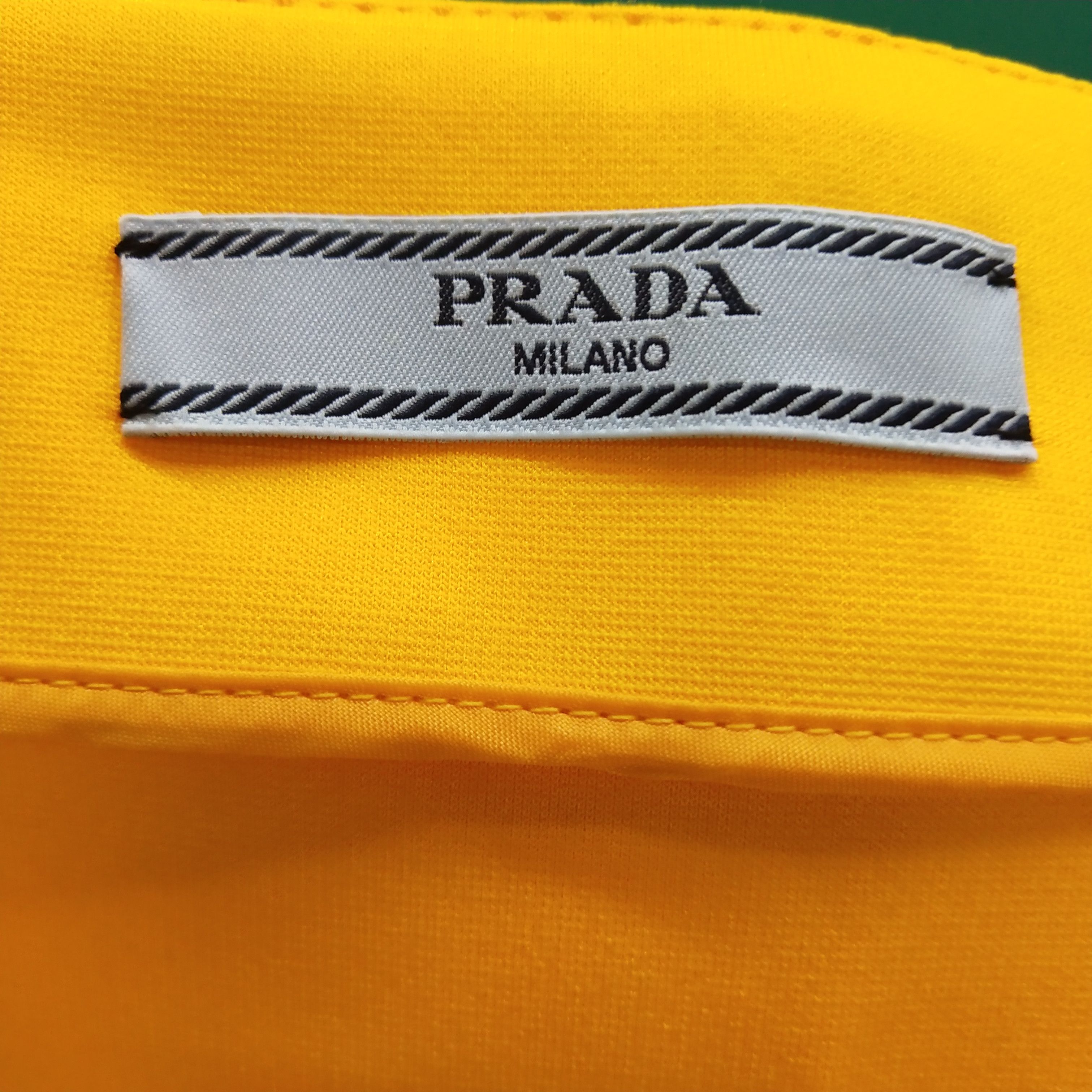 Prada Prada Yellow Logo Ruffle Hem Skirt 0089 Size 36" / US 14 / IT 50 - 5 Thumbnail