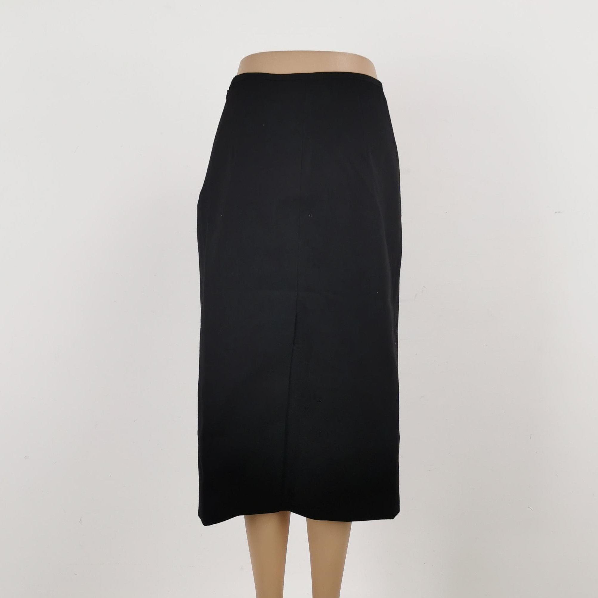 Prada Prada Wool Black Midi Skirt Size 38 0089 Size 38" / US 16 / IT 52 - 2 Thumbnail