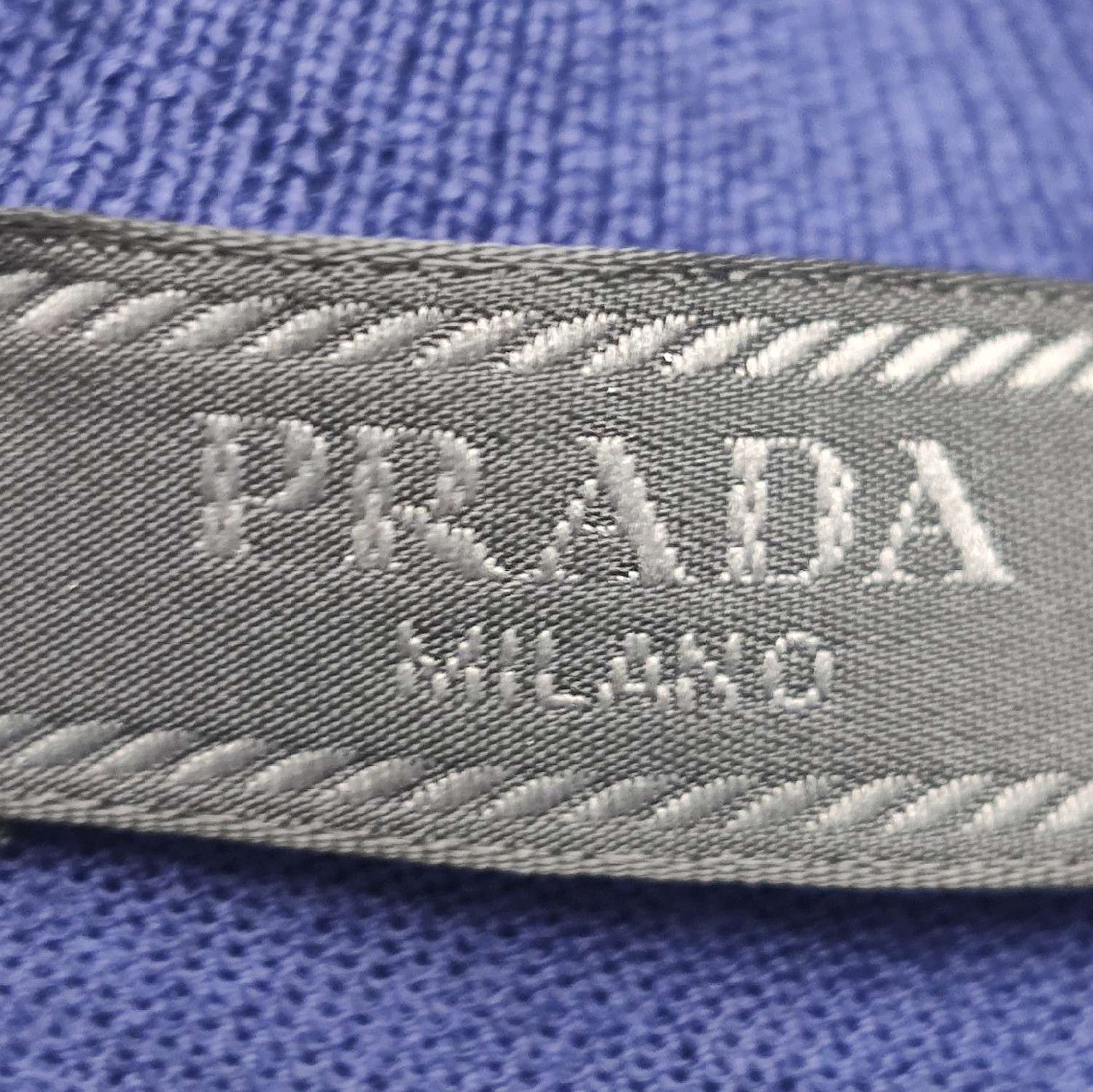 Prada Prada Logo Wool Knit Short Sleeve Top 0089 Size L / US 10 / IT 46 - 5 Thumbnail