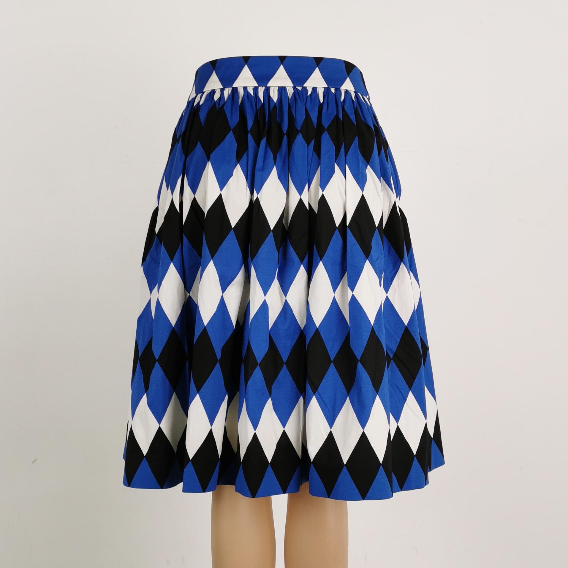 Prada Prada Color-Block Cotton Midi Skirt 0089 Size 42" / US 20 - 2 Thumbnail