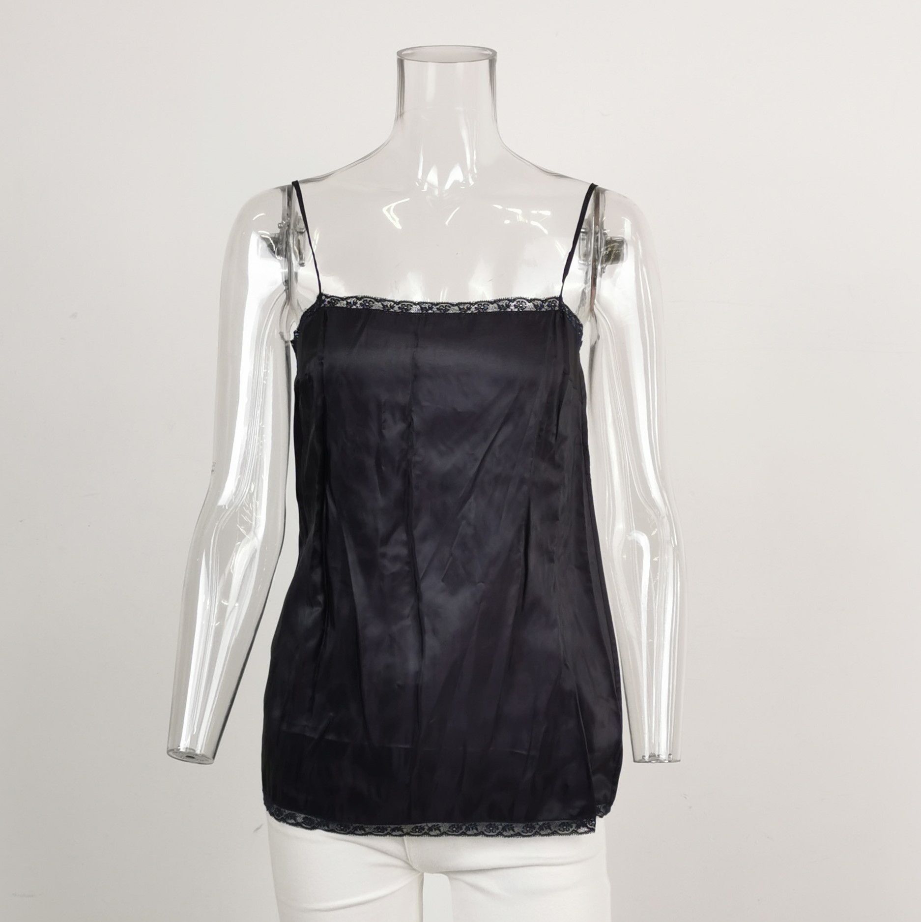 Prada Prada Lace Trimmed Cotton Cami Set 0089 Size M / US 6-8 / IT 42-44 - 3 Thumbnail