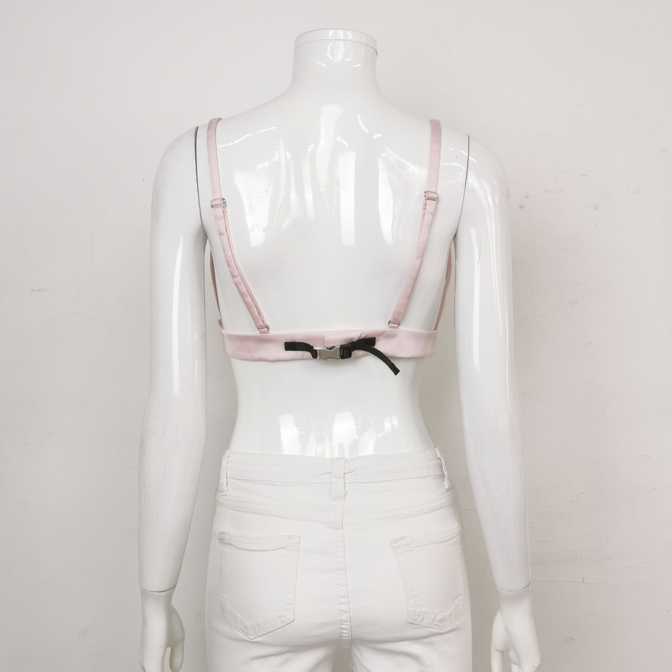 Prada Prada Triangle Logo Bralette in Pink 0089 Size M / US 6-8 / IT 42-44 - 2 Thumbnail