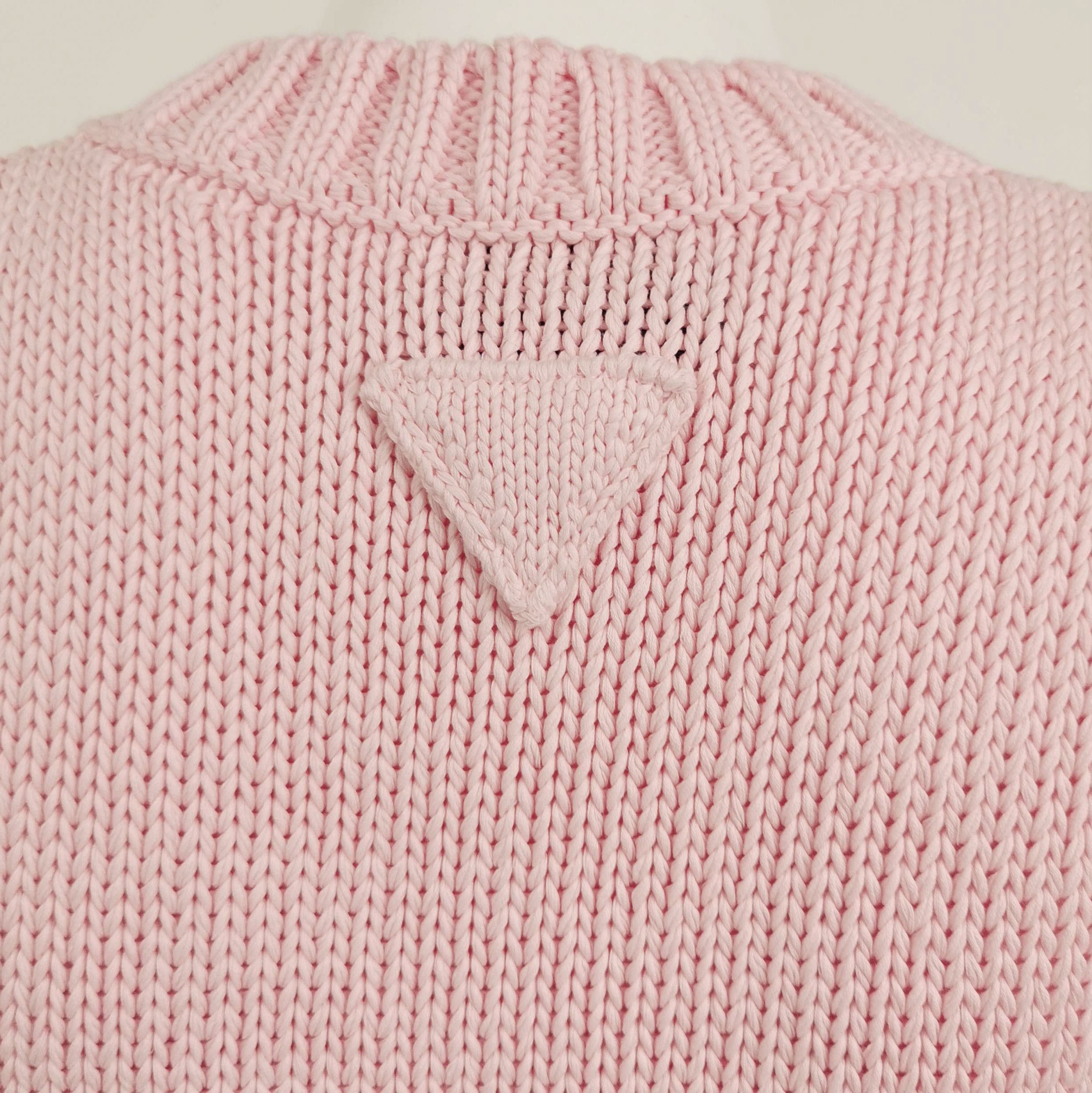 Prada Prada Pink Cotton Cable Knit Sleeveless Top 0089 Size M / US 6-8 / IT 42-44 - 3 Thumbnail