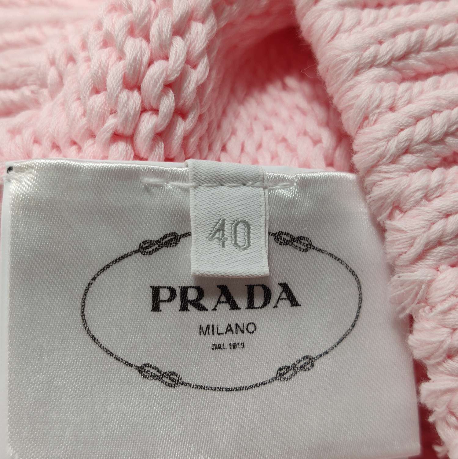 Prada Prada Pink Cotton Cable Knit Sleeveless Top 0089 Size M / US 6-8 / IT 42-44 - 6 Thumbnail