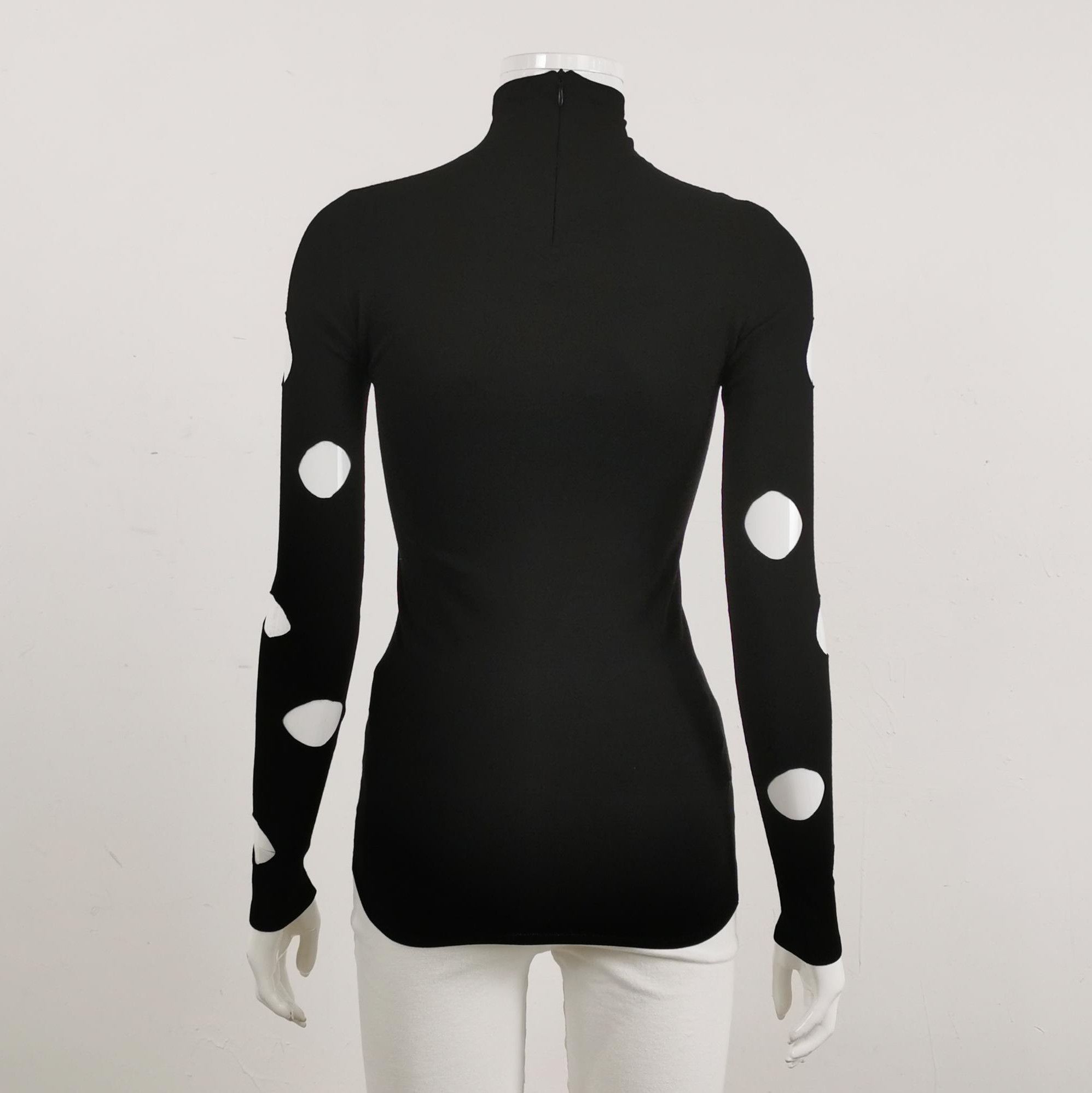 Prada Prada Black Turtleneck Sweater with Cut-Outs 0089 Size XS / US 0-2 / IT 36-38 - 2 Thumbnail