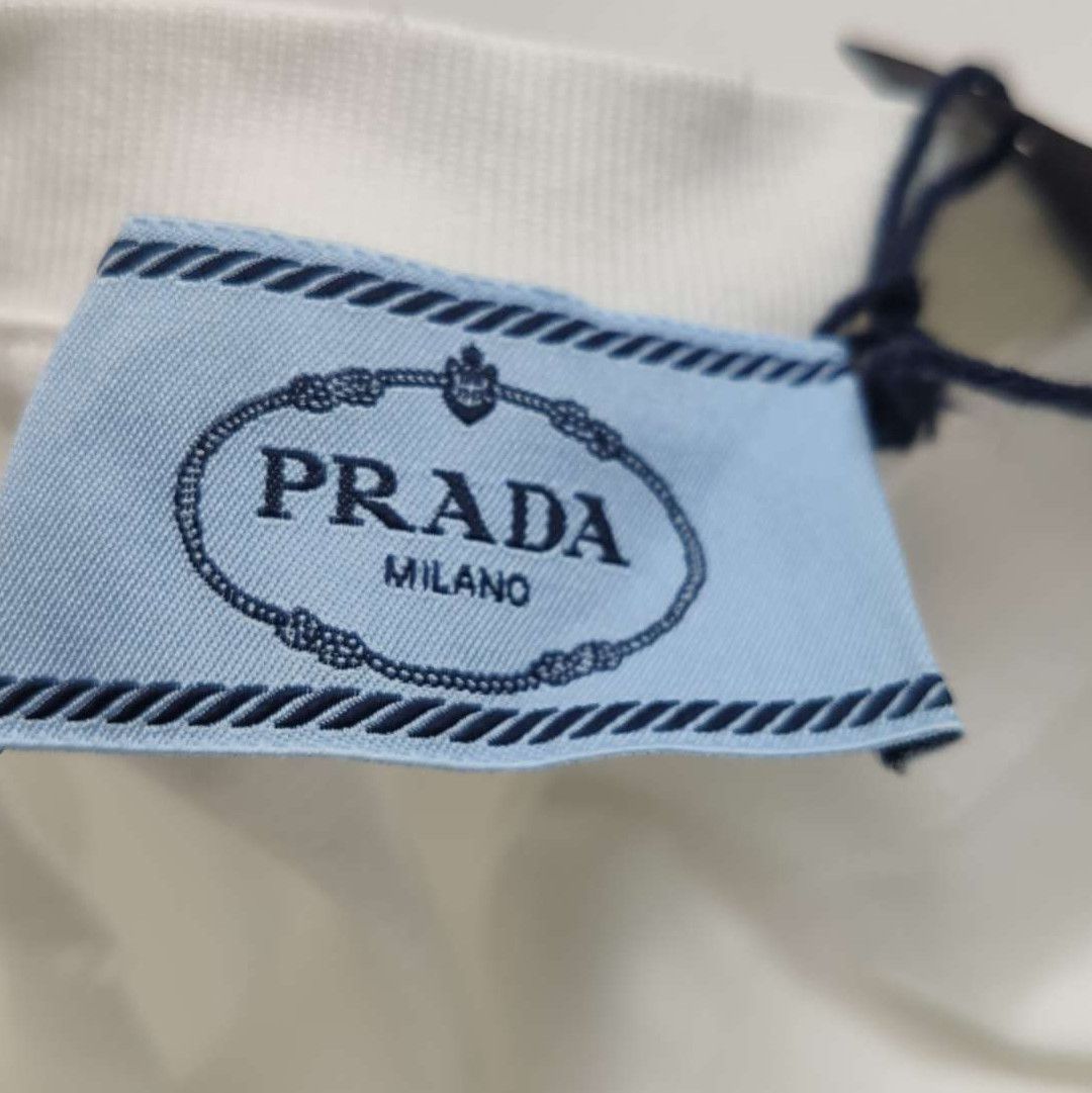 Prada Prada Cotton Logo Round Neck Short Sleeve T-shirt 0089 Size M / US 6-8 / IT 42-44 - 5 Thumbnail