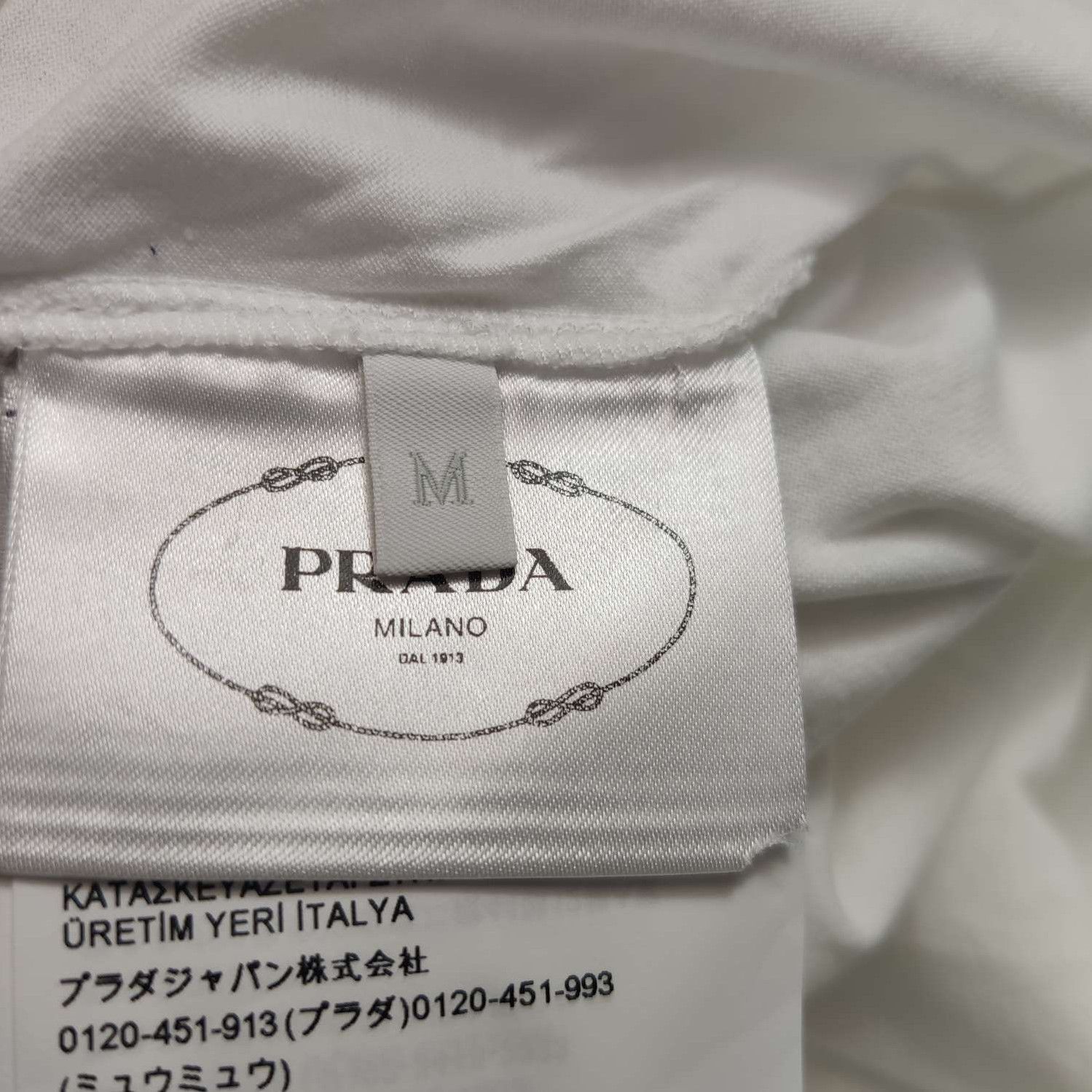Prada Prada Cotton Logo Round Neck Short Sleeve T-shirt 0089 Size M / US 6-8 / IT 42-44 - 6 Thumbnail