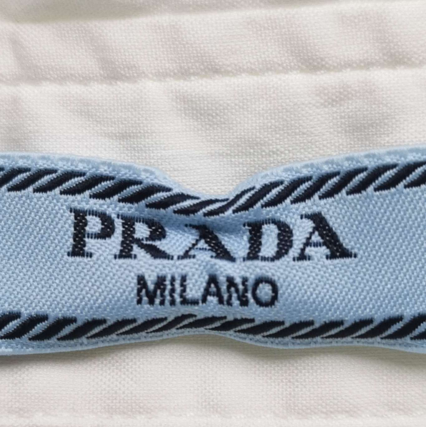 Prada Prada White Cotton Button-Up Shirt for Women 0089 Size L / US 10 / IT 46 - 4 Thumbnail