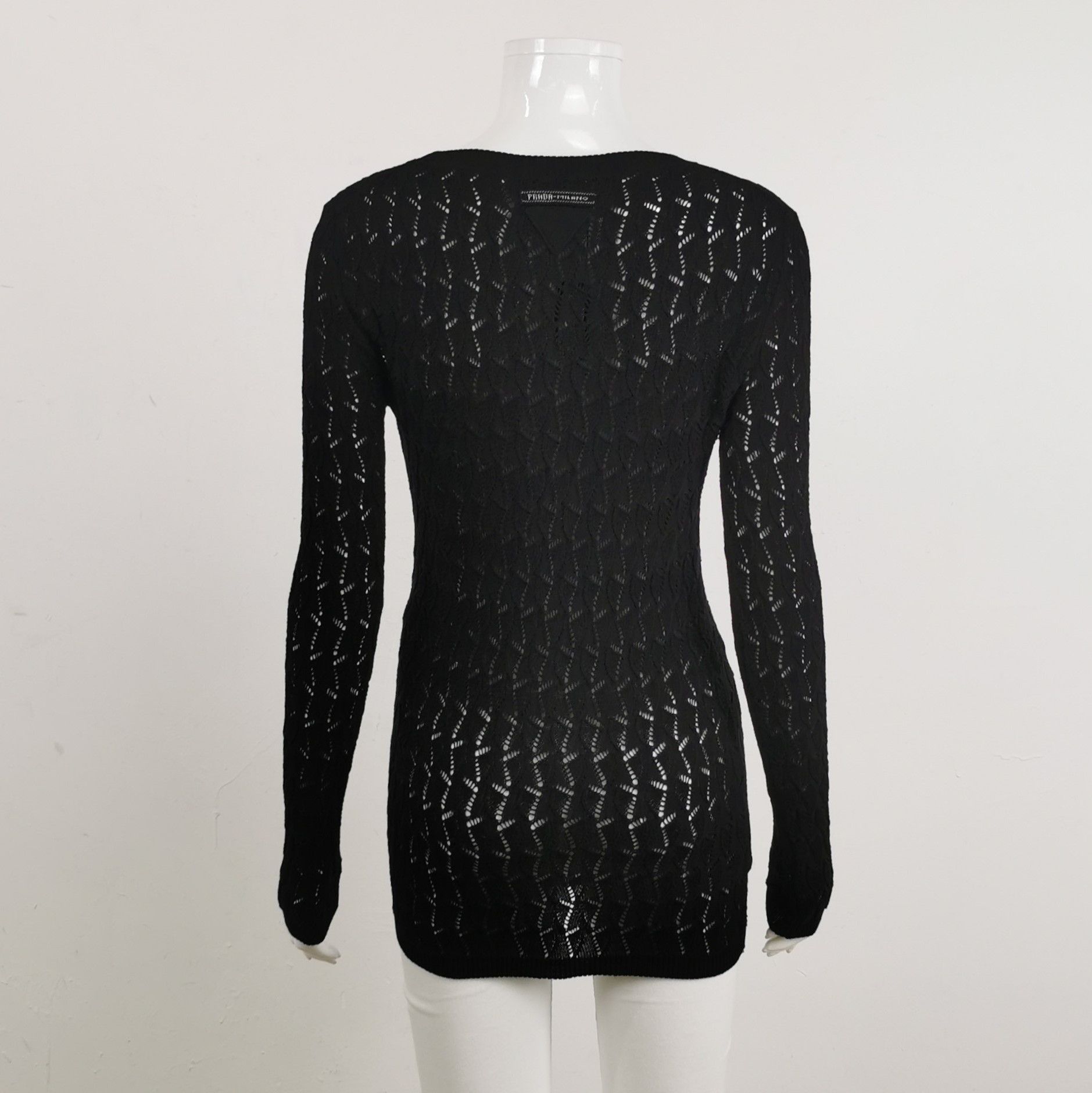 Prada Black Knit Long Sleeve Top 0089