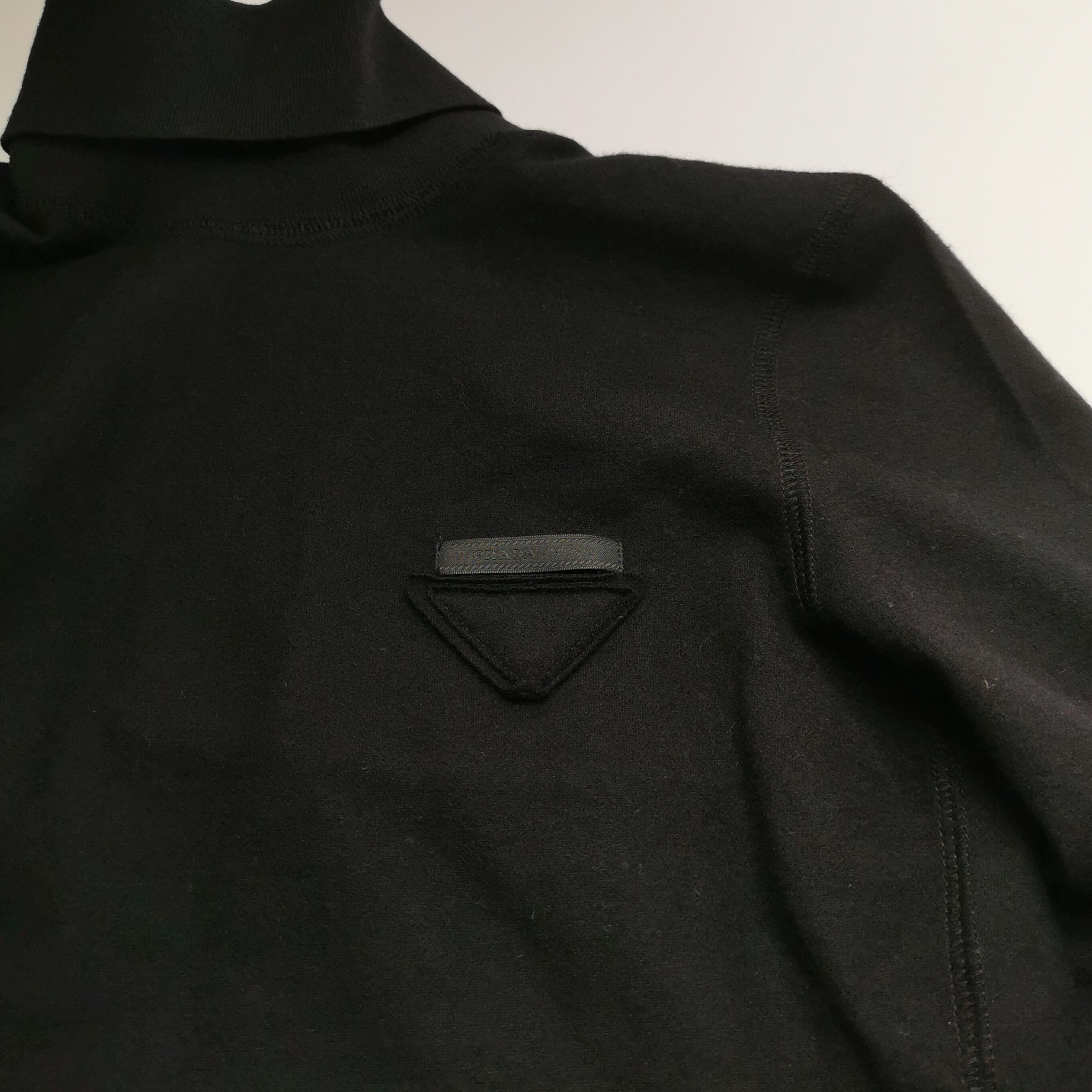 Prada Prada Wool-Cashmere Blend Black Long Sleeve Sweater 0089 Size XXS / US 00 / IT 34 - 3 Thumbnail