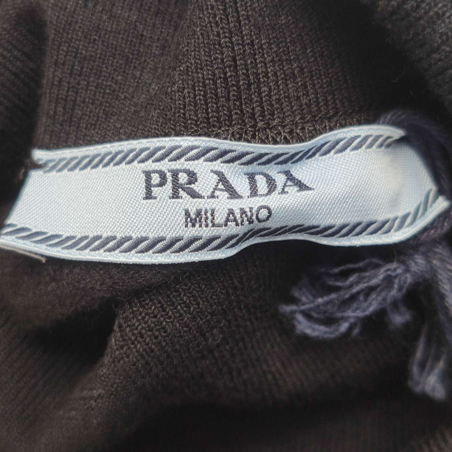 Prada Prada Wool-Cashmere Blend Black Long Sleeve Sweater 0089 Size XXS / US 00 / IT 34 - 5 Thumbnail