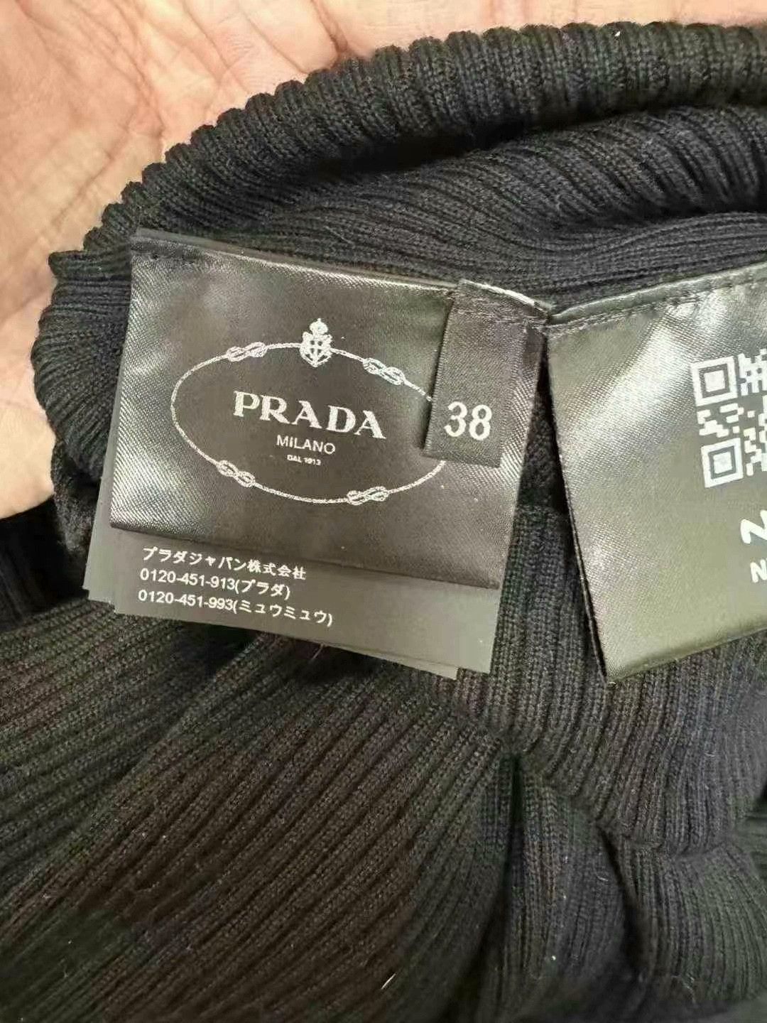 Prada black high-neck knit top by Prada Size S / US 4 / IT 40 - 4 Thumbnail