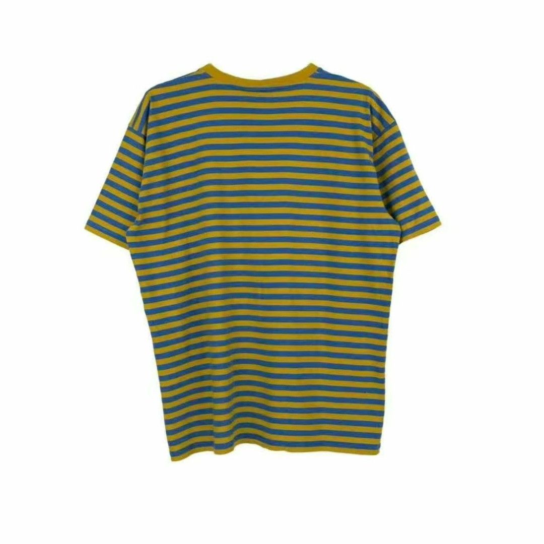Celine celine yellow and blue striped logo t-shirt Size US L / EU 52-54 / 3 - 2 Thumbnail