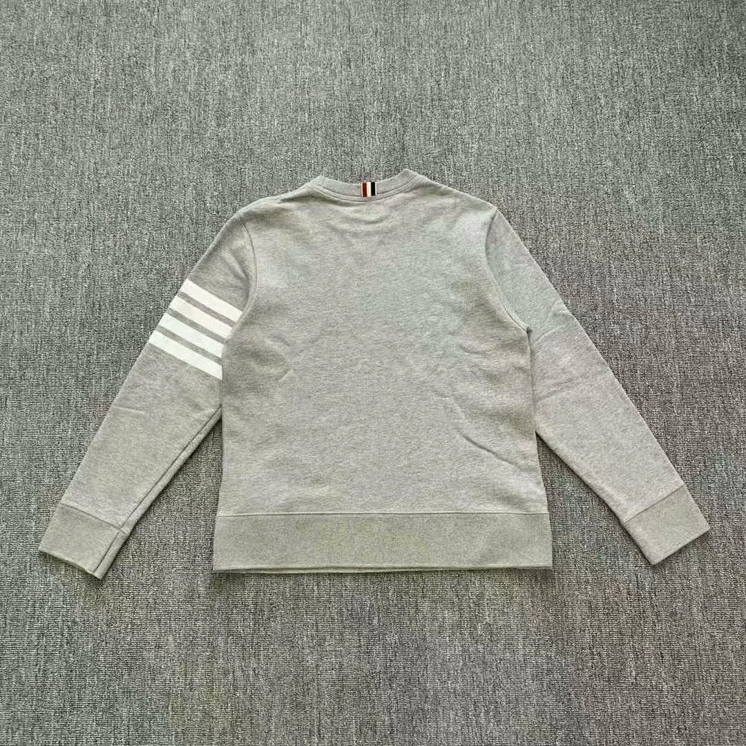 Thom Browne throm browne gray four-stripe sweatshirt size 4 Size US L / EU 52-54 / 3 - 2 Thumbnail