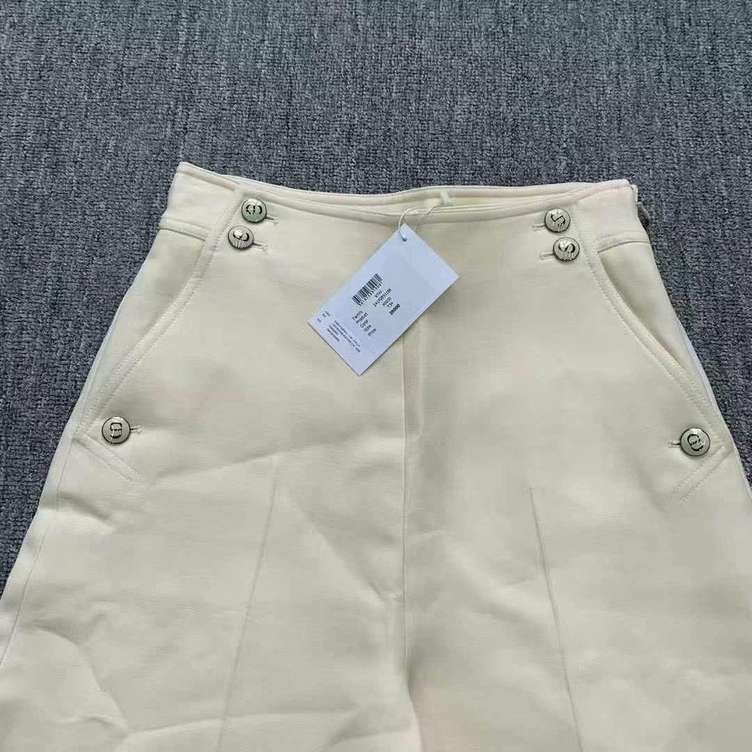Dior Dior Beige Wide-leg Trousers for Women Size 34" / US 12 / IT 48 - 4 Thumbnail