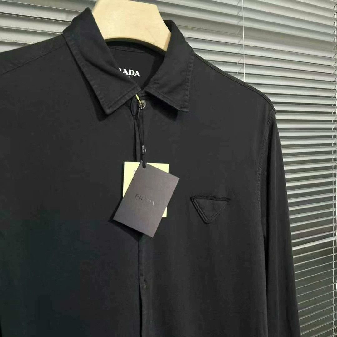 Prada prada black stretchy long sleeve shirt Size US M / EU 48-50 / 2 - 2 Thumbnail