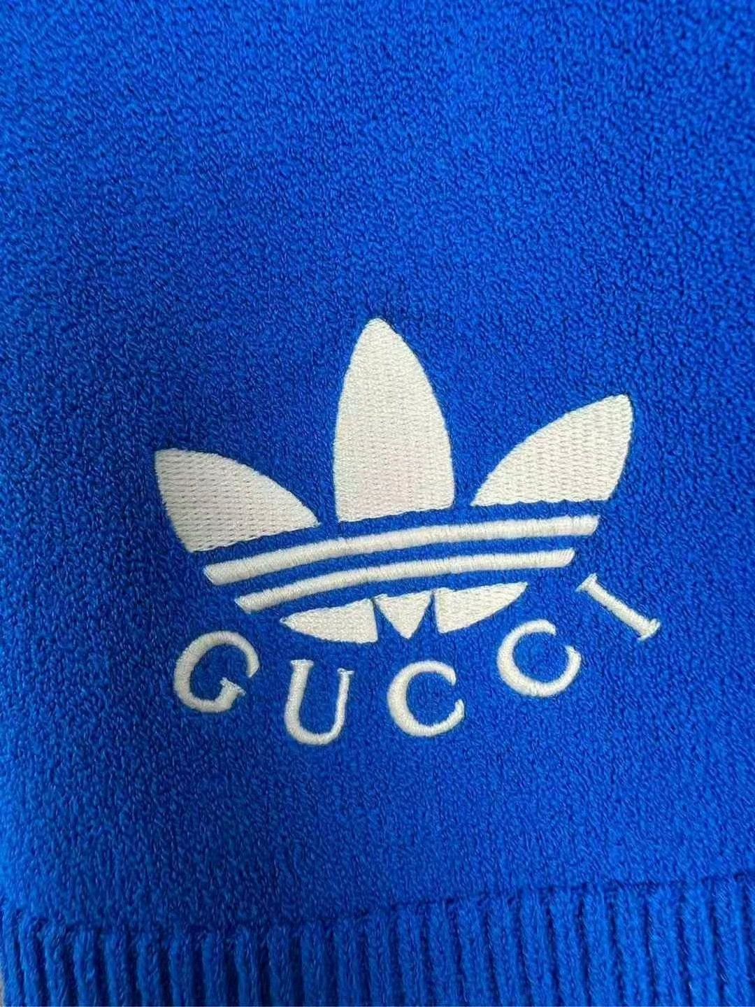 Gucci gucci x adidas blue embroidered logo shorts Size US 27 - 3 Thumbnail