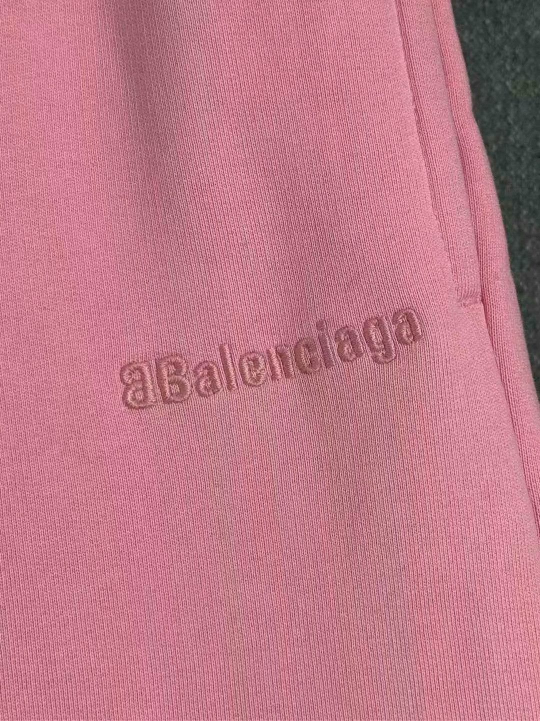 Balenciaga balenciaga pink logo embroidered pants Size US 28 / EU 44 - 2 Thumbnail