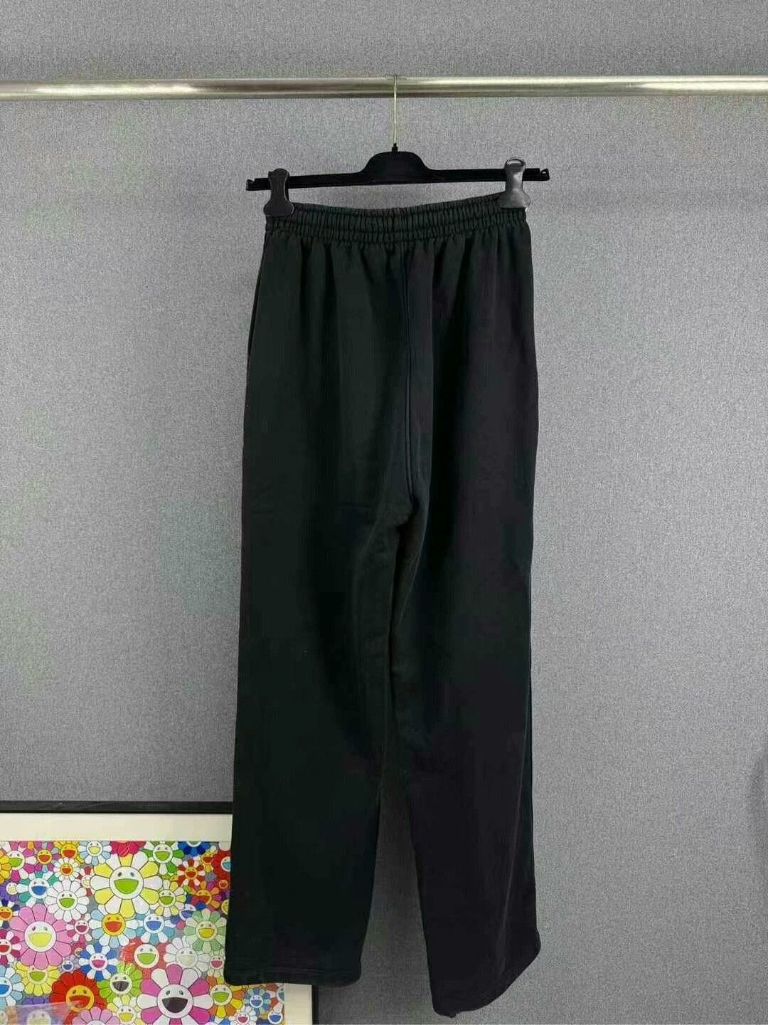 Balenciaga balenciaga embroidered logo long pants in black Size US 26 / EU 42 - 2 Thumbnail